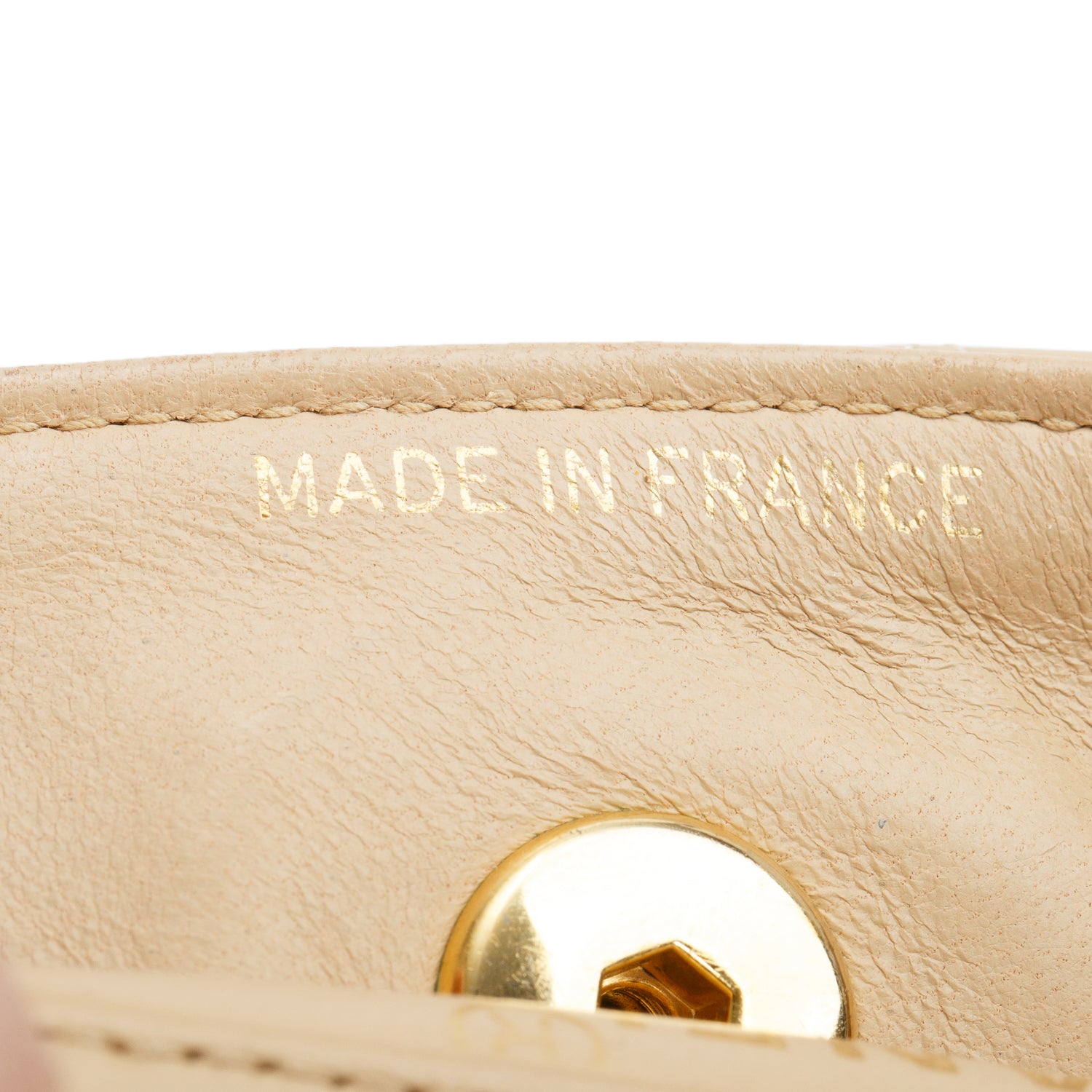 Chanel Vintage Beige Lambskin Quilted Mini Square Single Flap