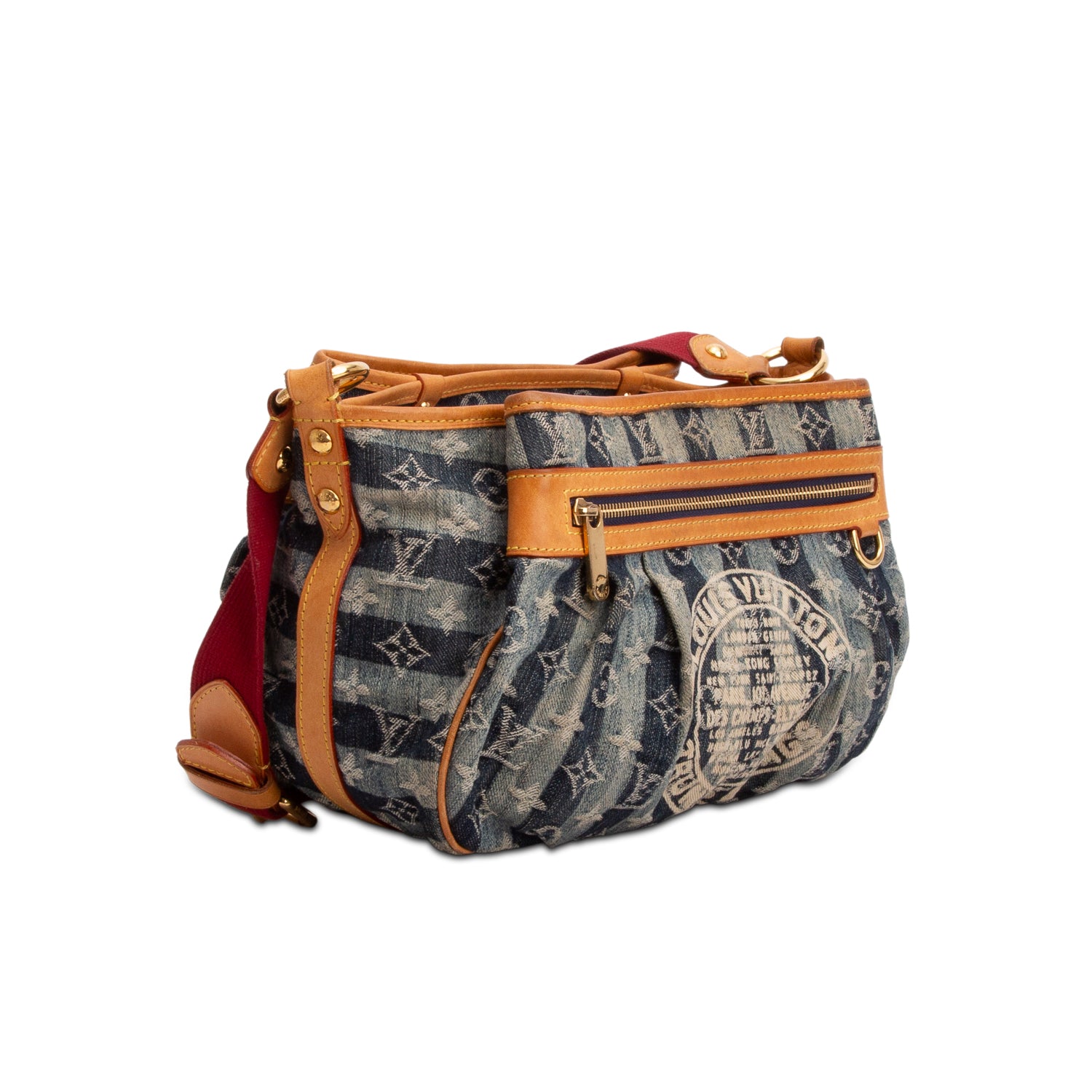 Louis Vuitton Denim Raye Porte Epaule MM