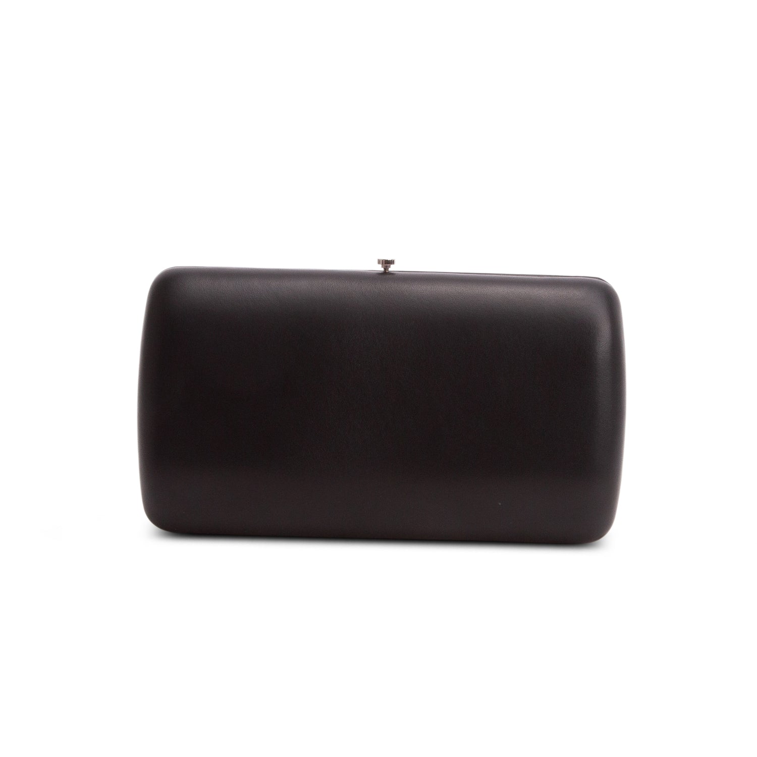 Prada Black Nappa Kiss Lock Clutch w/ Box, Authenticity Card & Chain