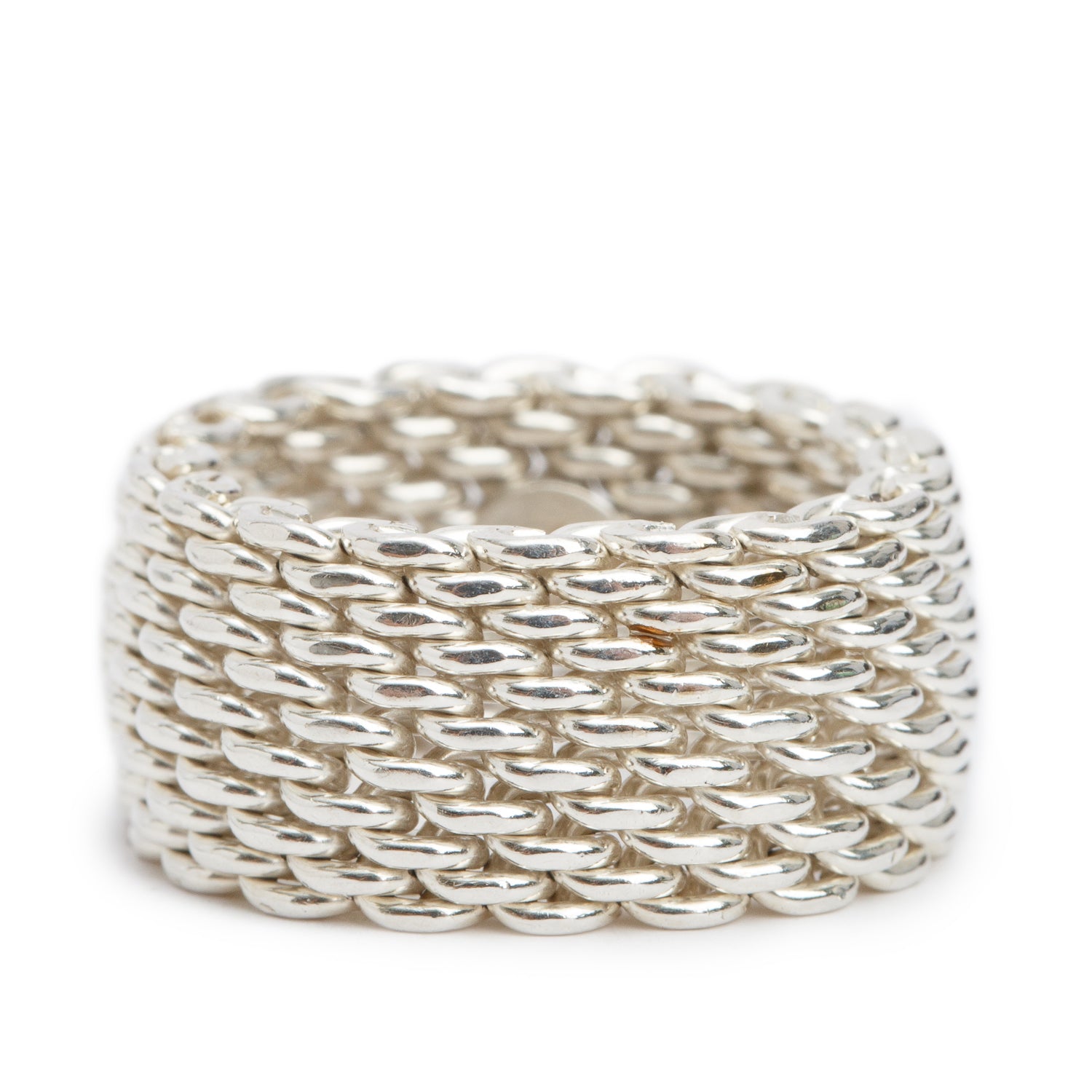 Tiffany & Co. Sterling Silver Somerset Mesh Ring, Size 5.5