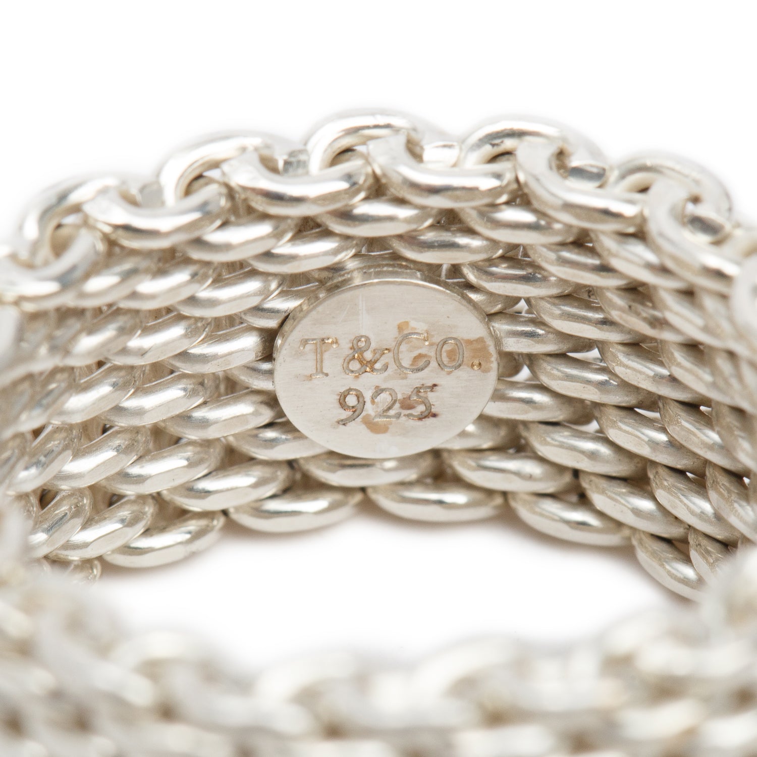 Tiffany & Co. Sterling Silver Somerset Mesh Ring, Size 5.5
