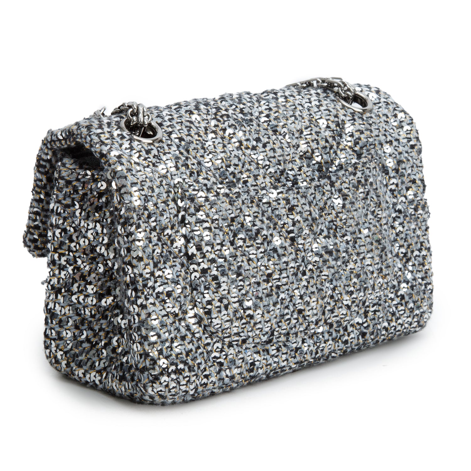 Chanel 2020 Grey Tweed Quilted 2.55 Reissue Mini Flap w/ Authenticity Card