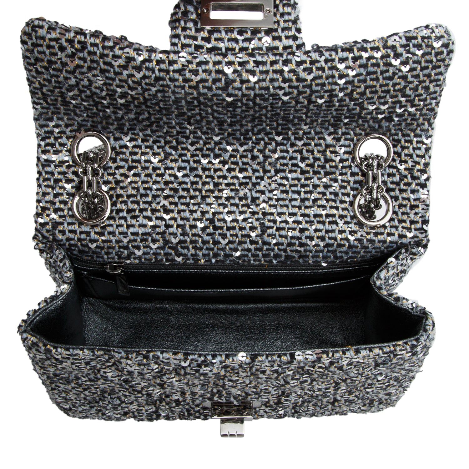 Chanel 2020 Grey Tweed Quilted 2.55 Reissue Mini Flap w/ Authenticity Card