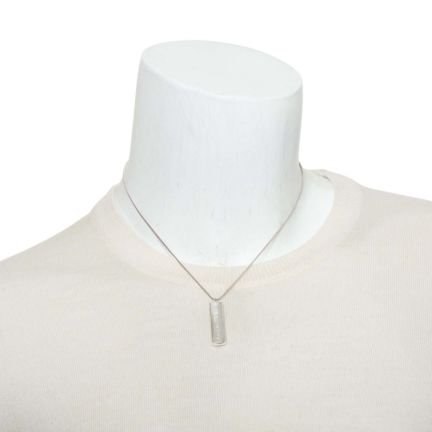 Tiffany & Co. Vintage Sterling Silver 1837 Bar Pendant Necklace