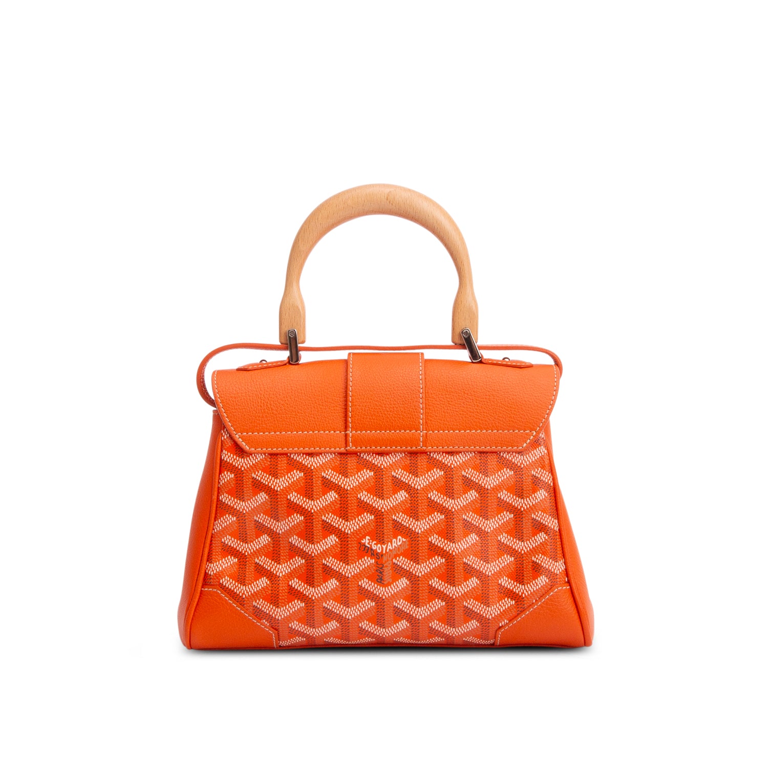 Goyard 2023 Orange Leather & Goyardine Canvas Saigon Souple Mini Bag w/ Box & Strap