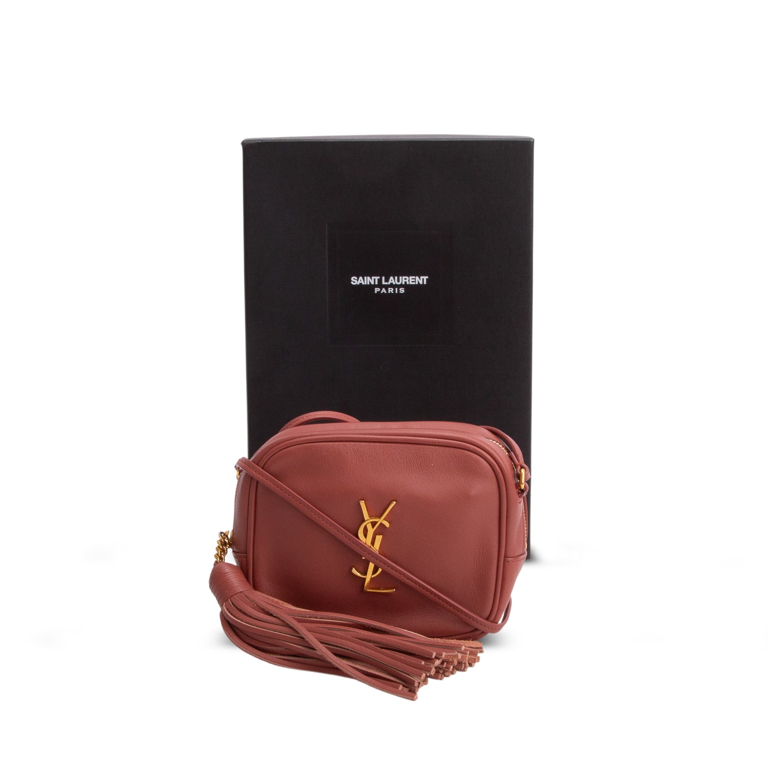 Saint Laurent Pink Lambskin Leather Monogram Blogger Bag w/ Box
