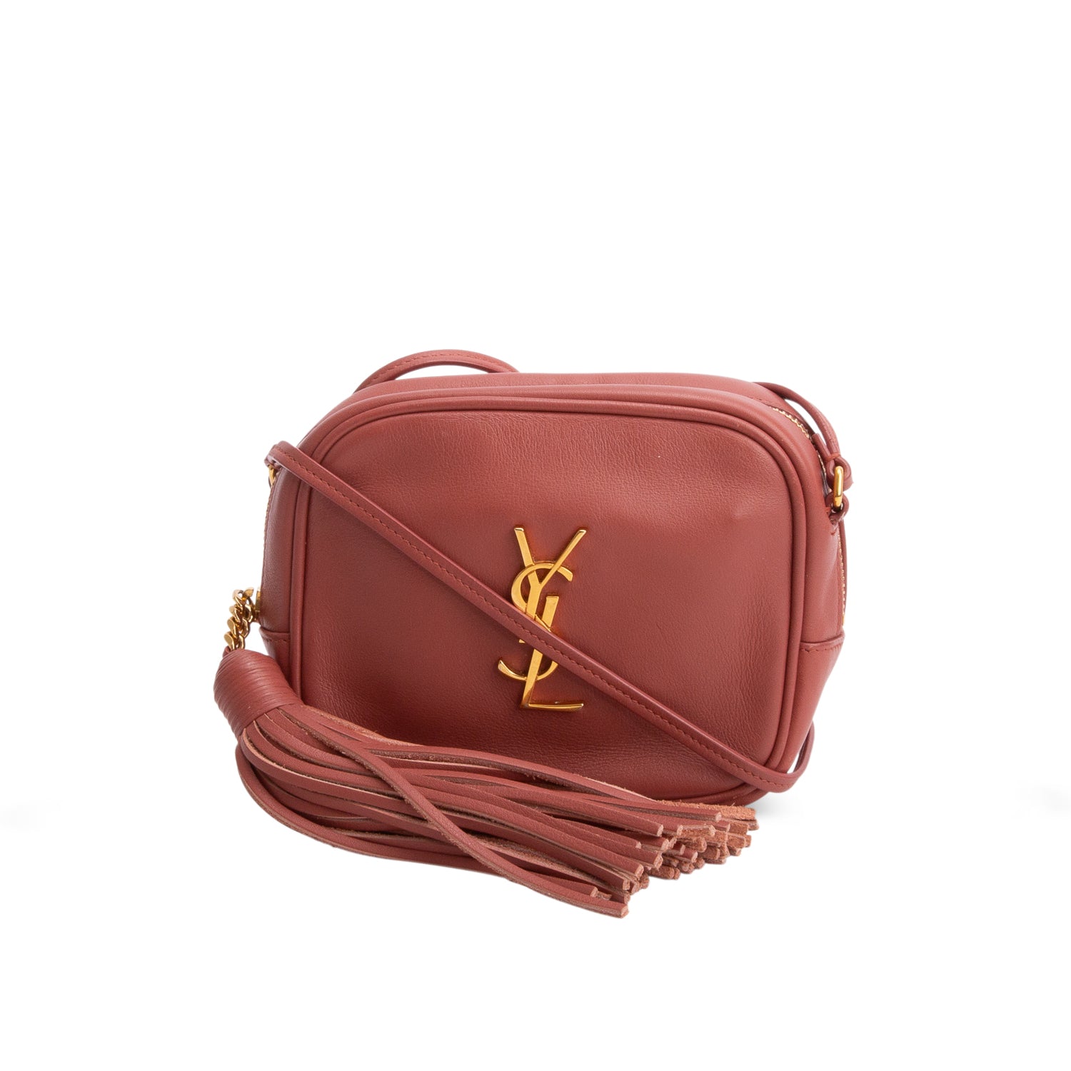 Saint Laurent Pink Lambskin Leather Monogram Blogger Bag w/ Box