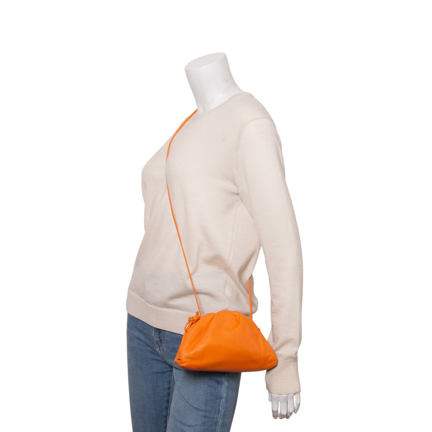 Bottega Veneta Orange Nappa The Mini Pouch