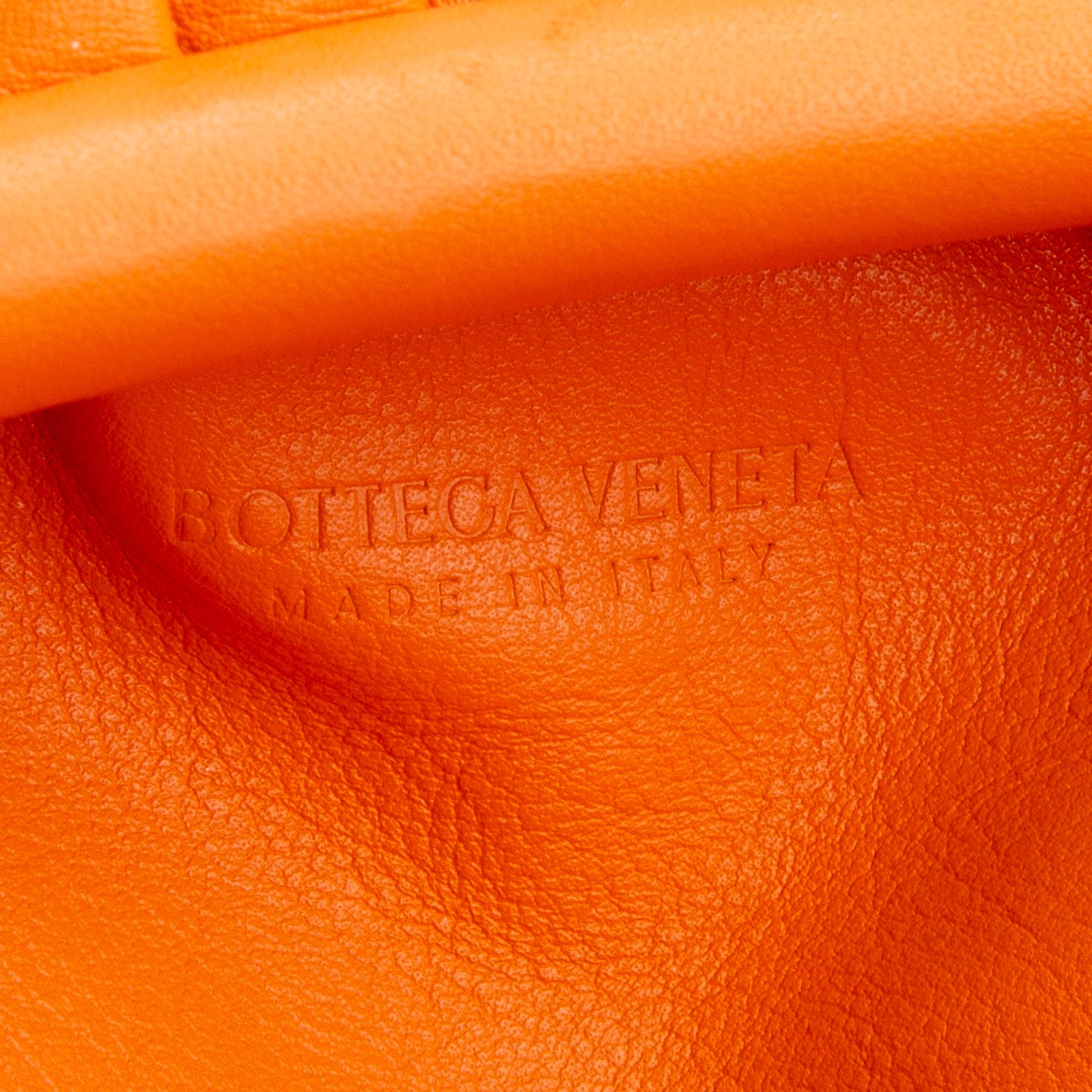Bottega Veneta Orange Nappa The Mini Pouch