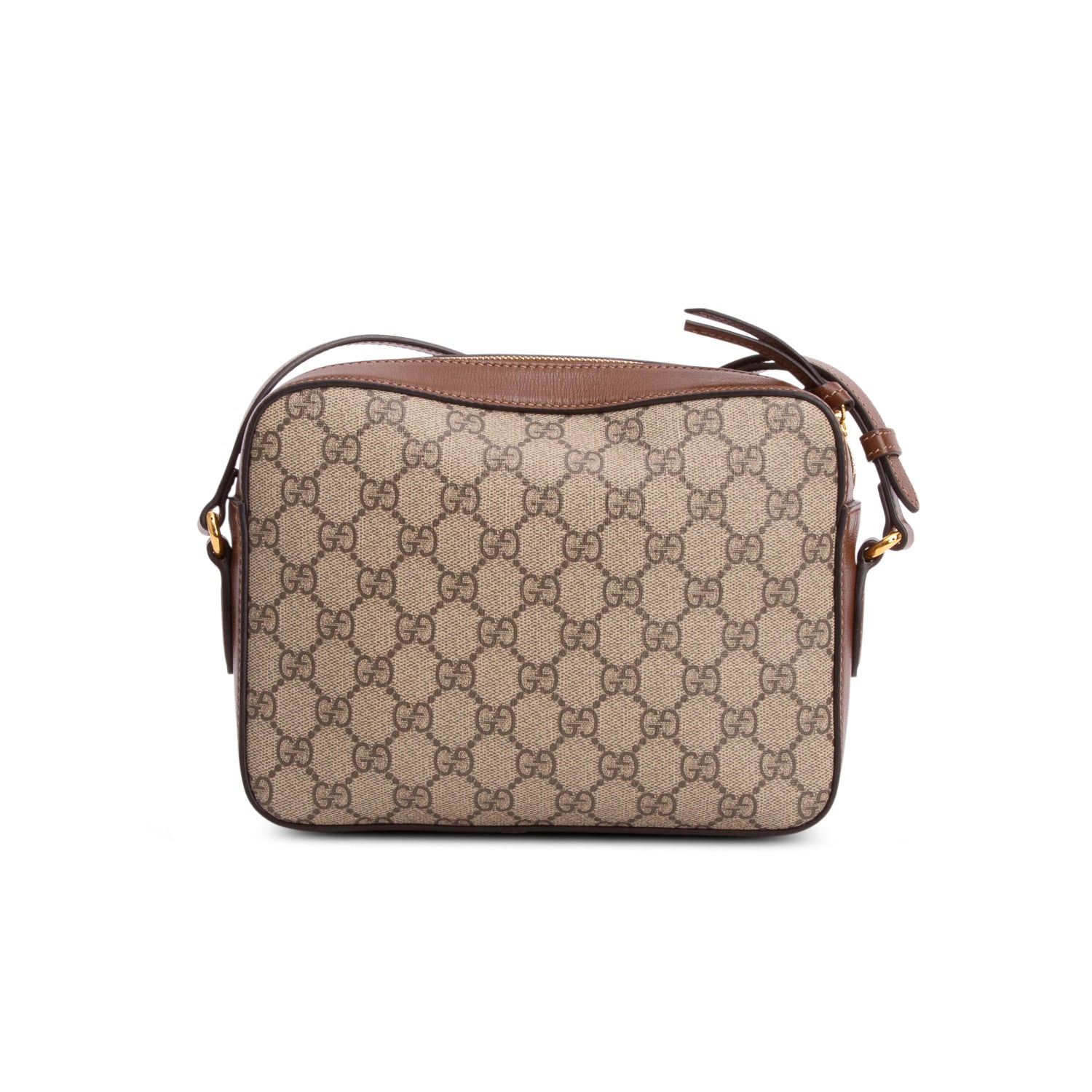 Gucci Brown GG Supreme Monogram Small Horsebit 1955 Shoulder Bag