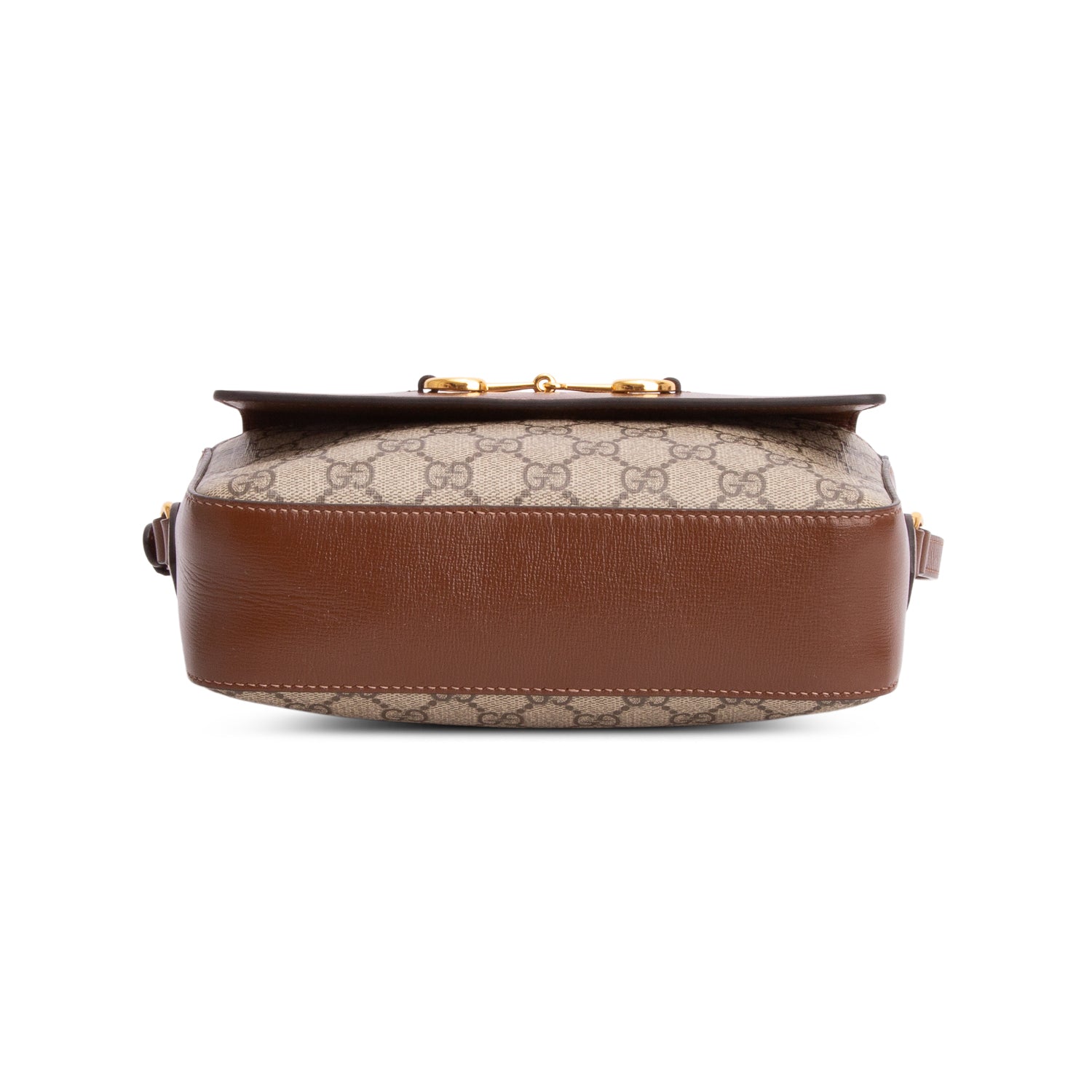 Gucci Brown GG Supreme Monogram Small Horsebit 1955 Shoulder Bag