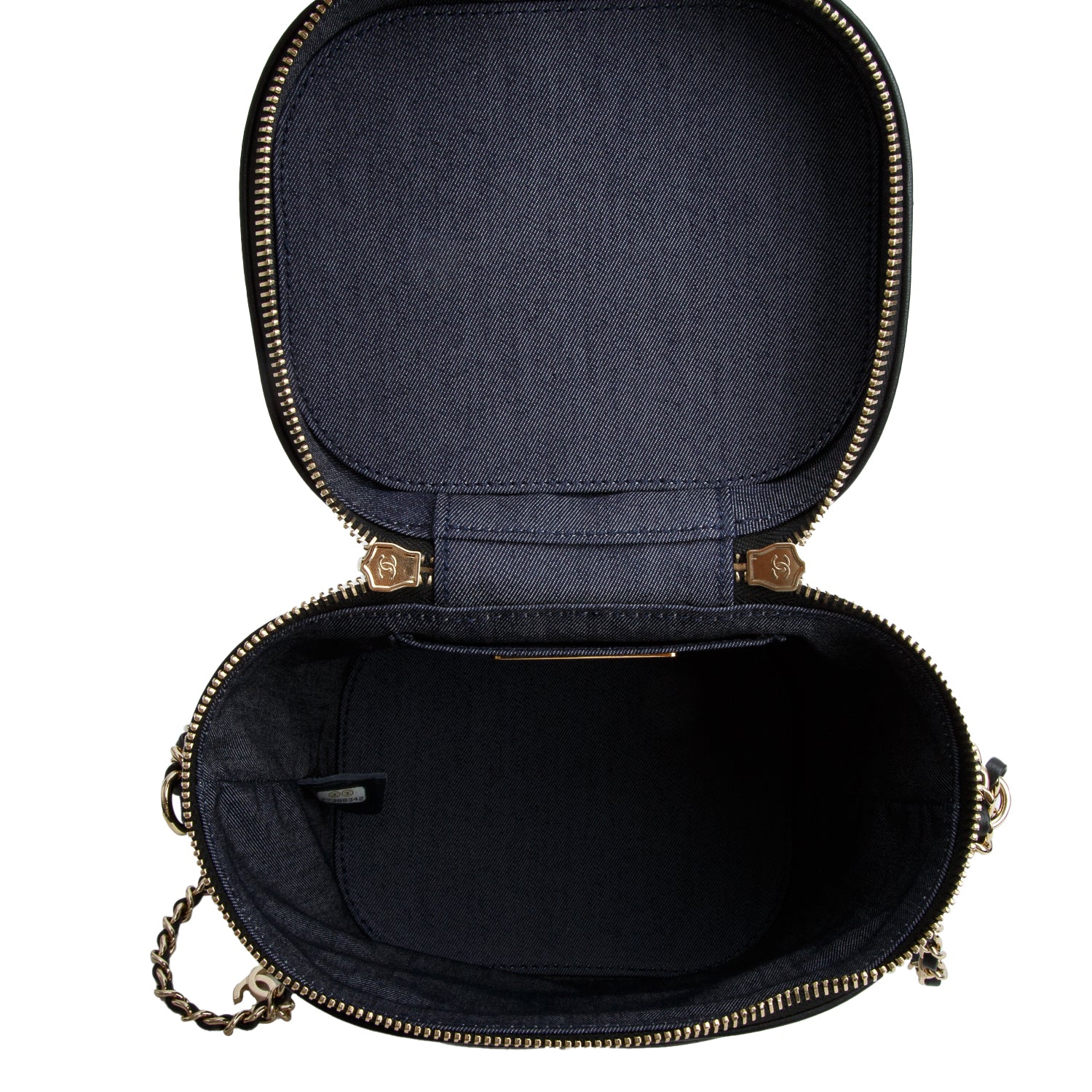 Chanel Black Lambskin Timeless Vanity Cosmetic Case w/ Box & Authenticity Card