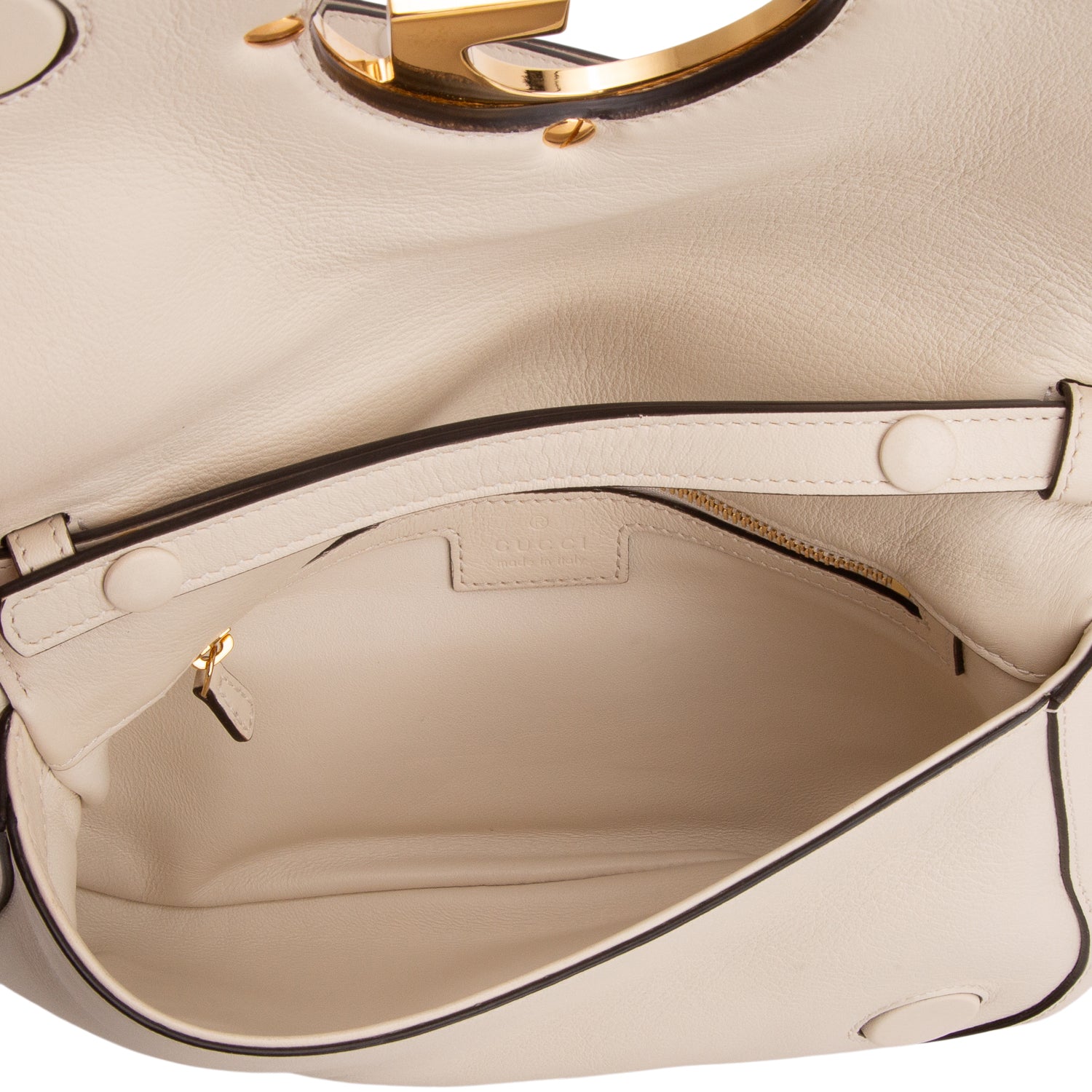 Gucci Cream Calfskin Leather Blondie Shoulder Bag w/ Straps