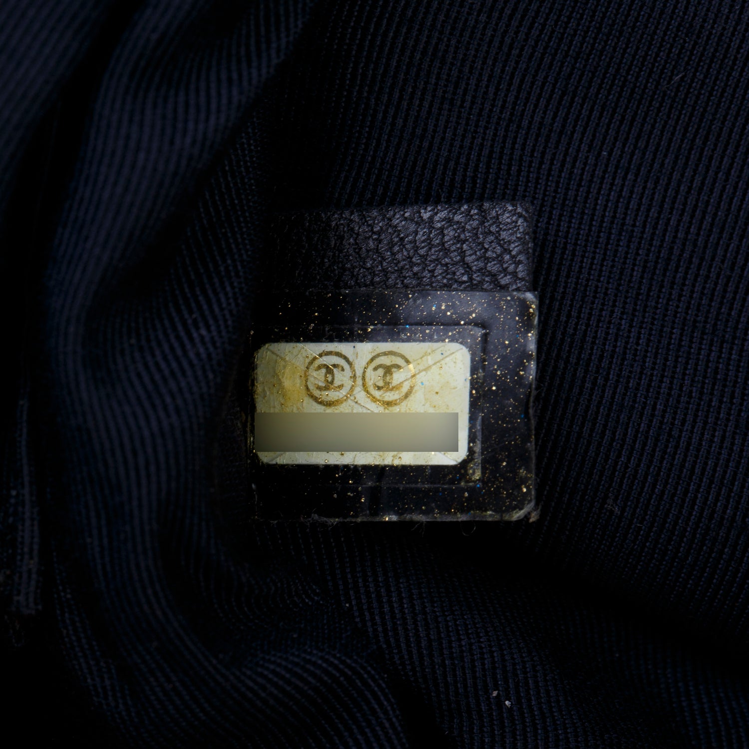 Chanel Blue Denim Quilted CC Chain Bowler Bag w/ Authenticity Card