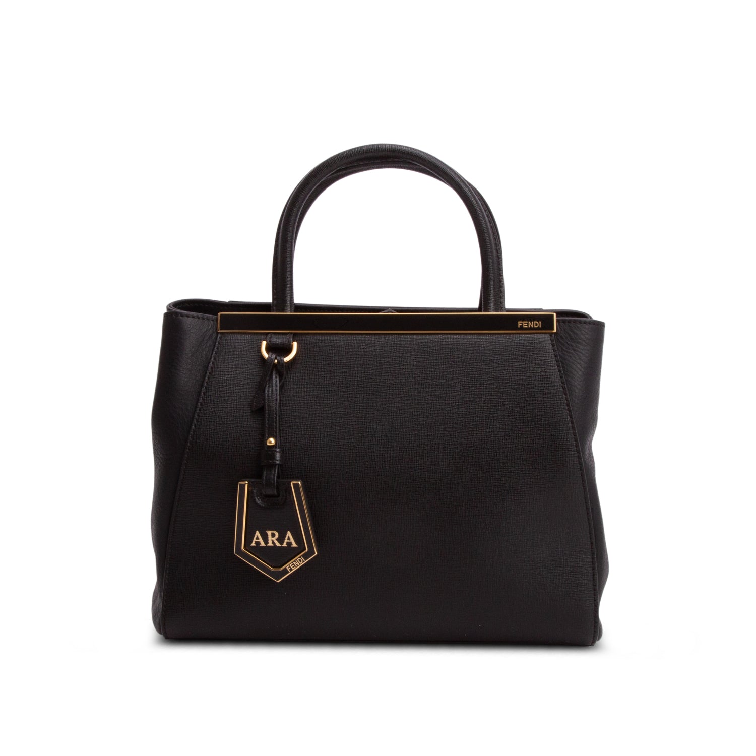 Fendi Black Vitello Elite Petite 2Jours Tote w/ Strap