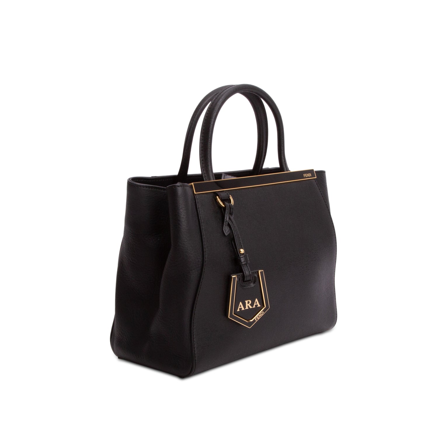 Fendi Black Vitello Elite Petite 2Jours Tote w/ Strap