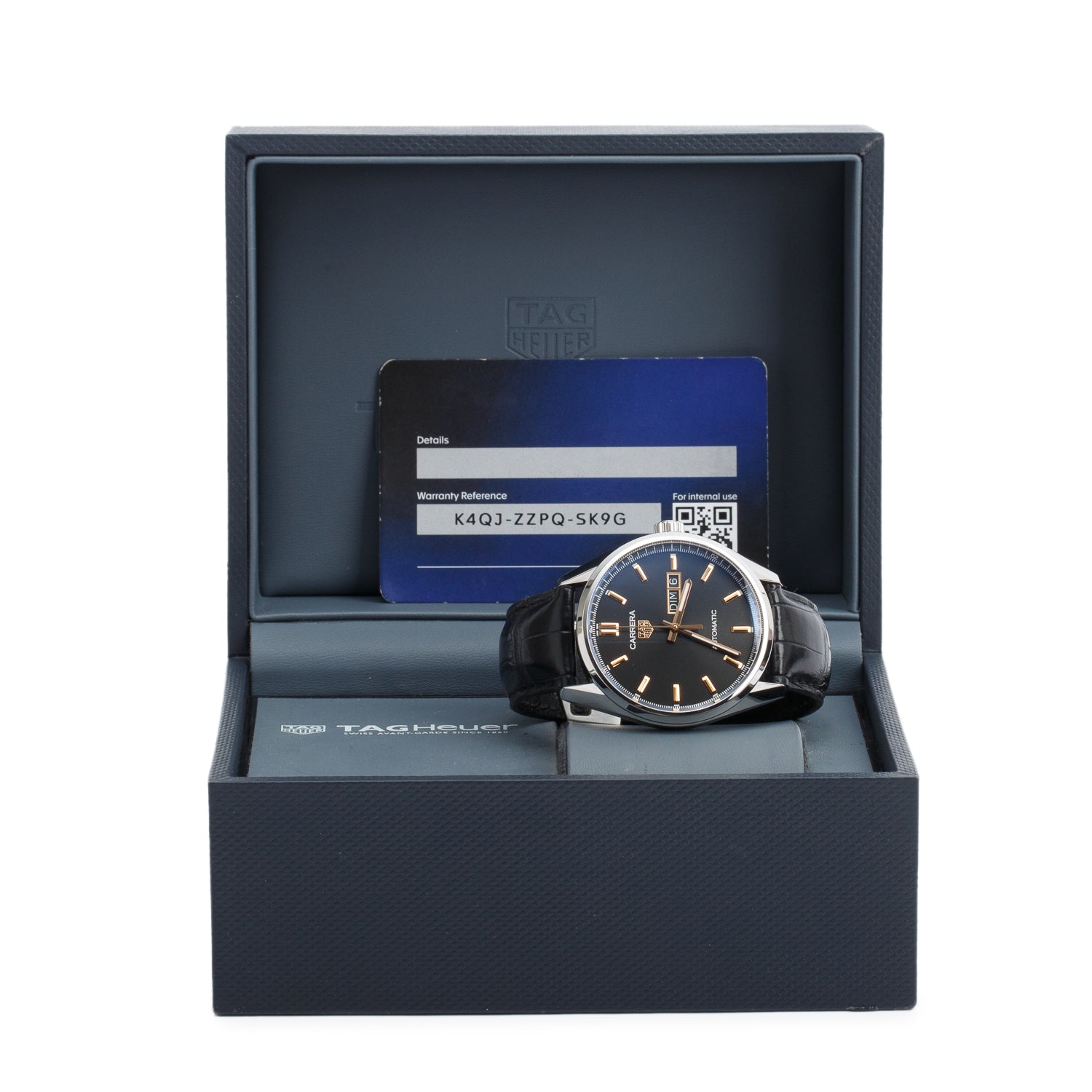 Tag Heuer Stainless Steel Carrera Day-Date 41 MM Automatic Watch Black Dial WBN2013 w/ Box & Papers