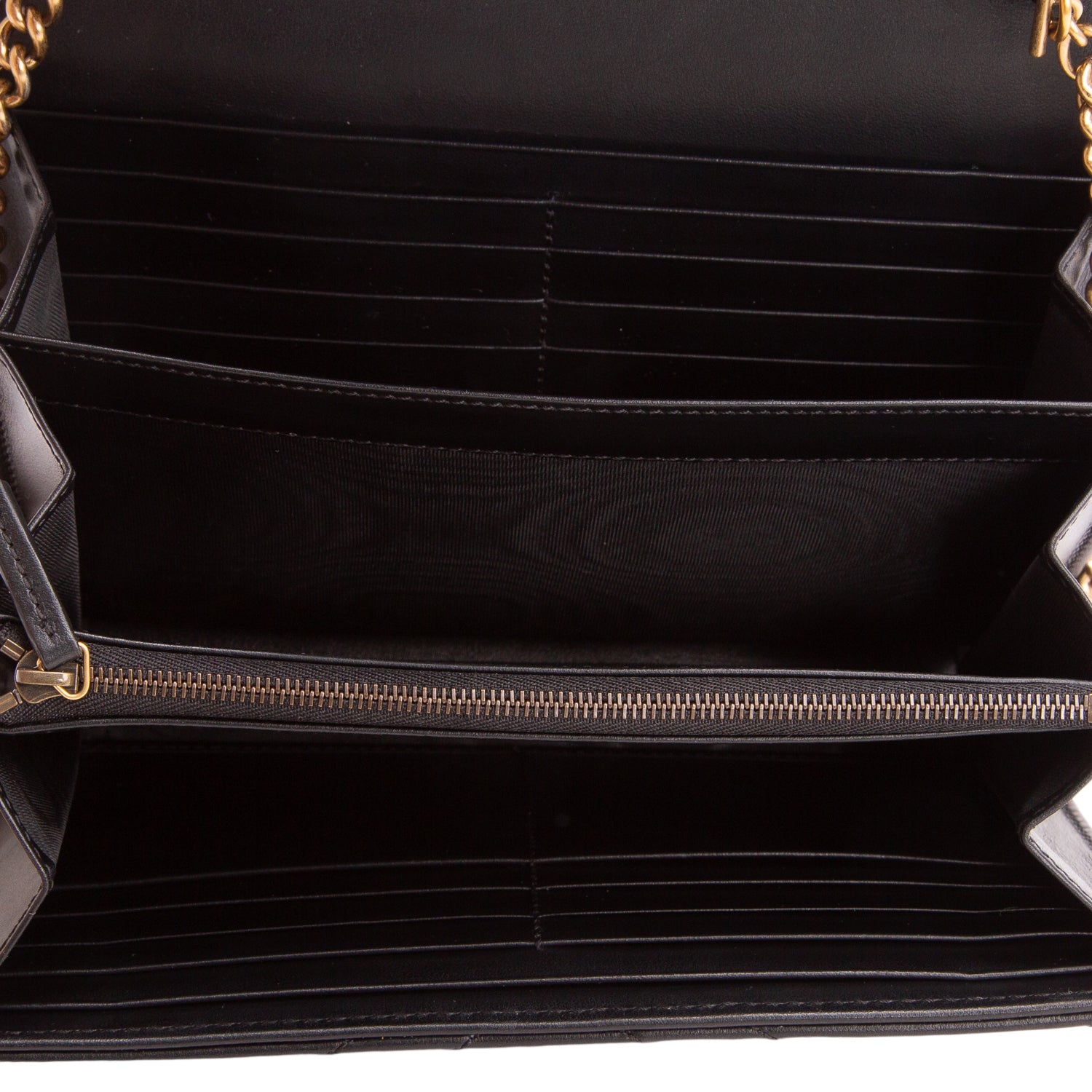 Gucci Black Calfskin Matelasse GG Marmont Wallet on Chain