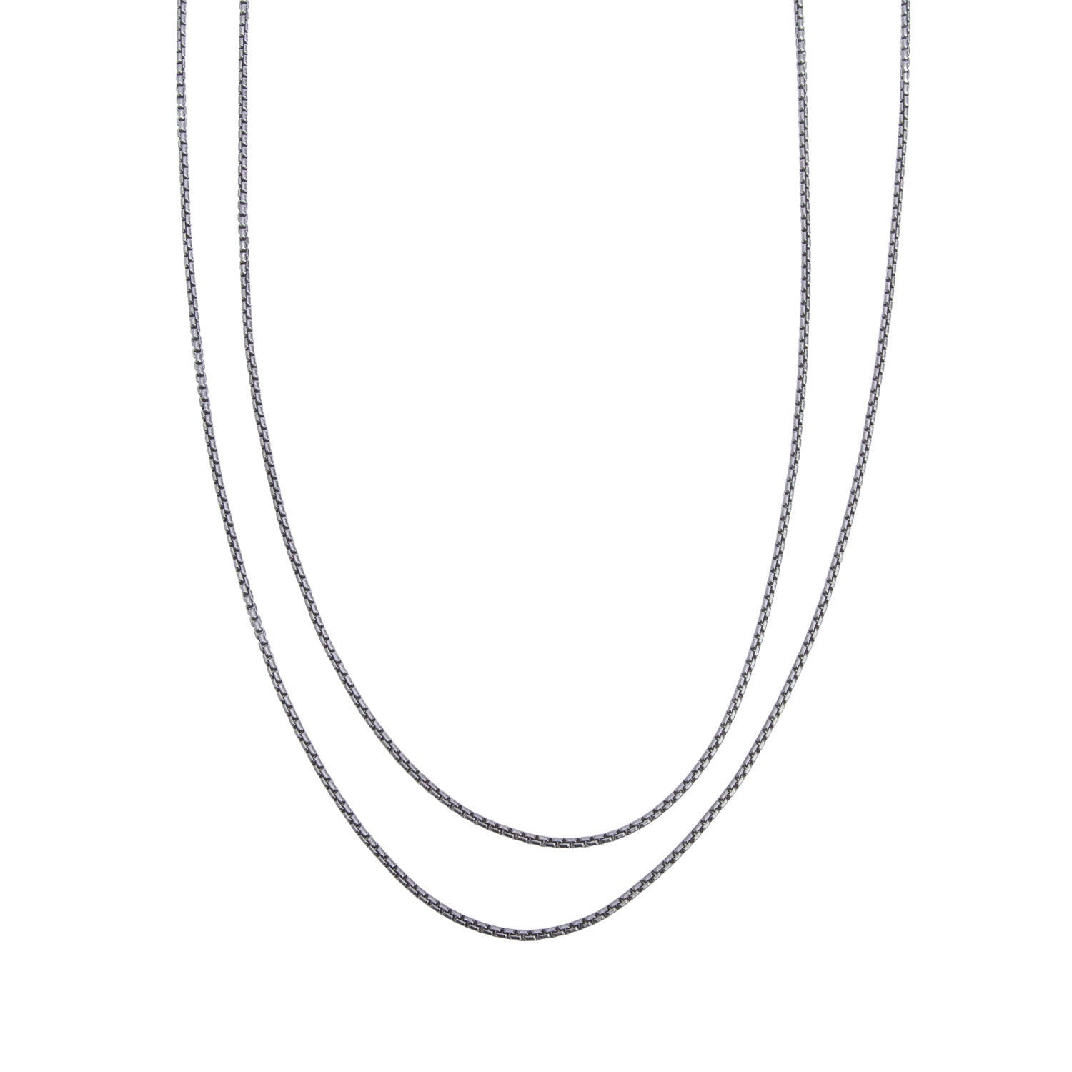 David Yurman Black PVD Sterling Silver 2.7 MM Box Chain Necklace, 72"