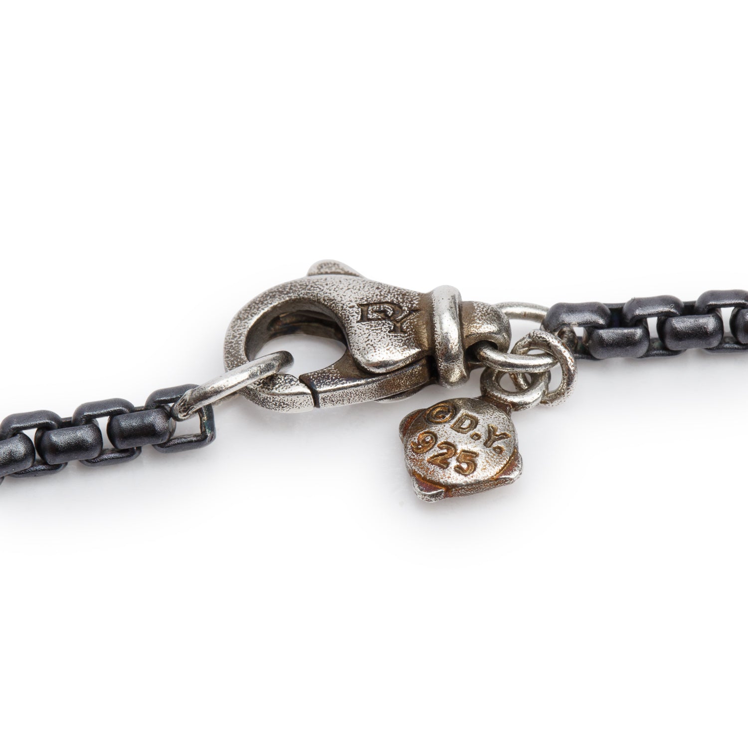 David Yurman Black PVD Sterling Silver 2.7 MM Box Chain Necklace, 72"