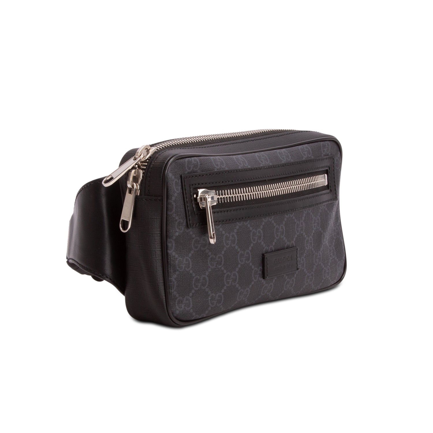 Gucci Black Soft GG Supreme Monogram Web Belt Bag