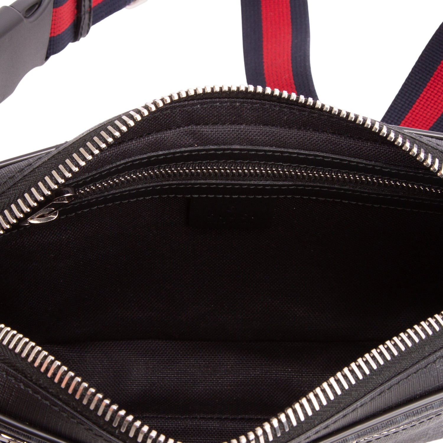 Gucci Black Soft GG Supreme Monogram Web Belt Bag