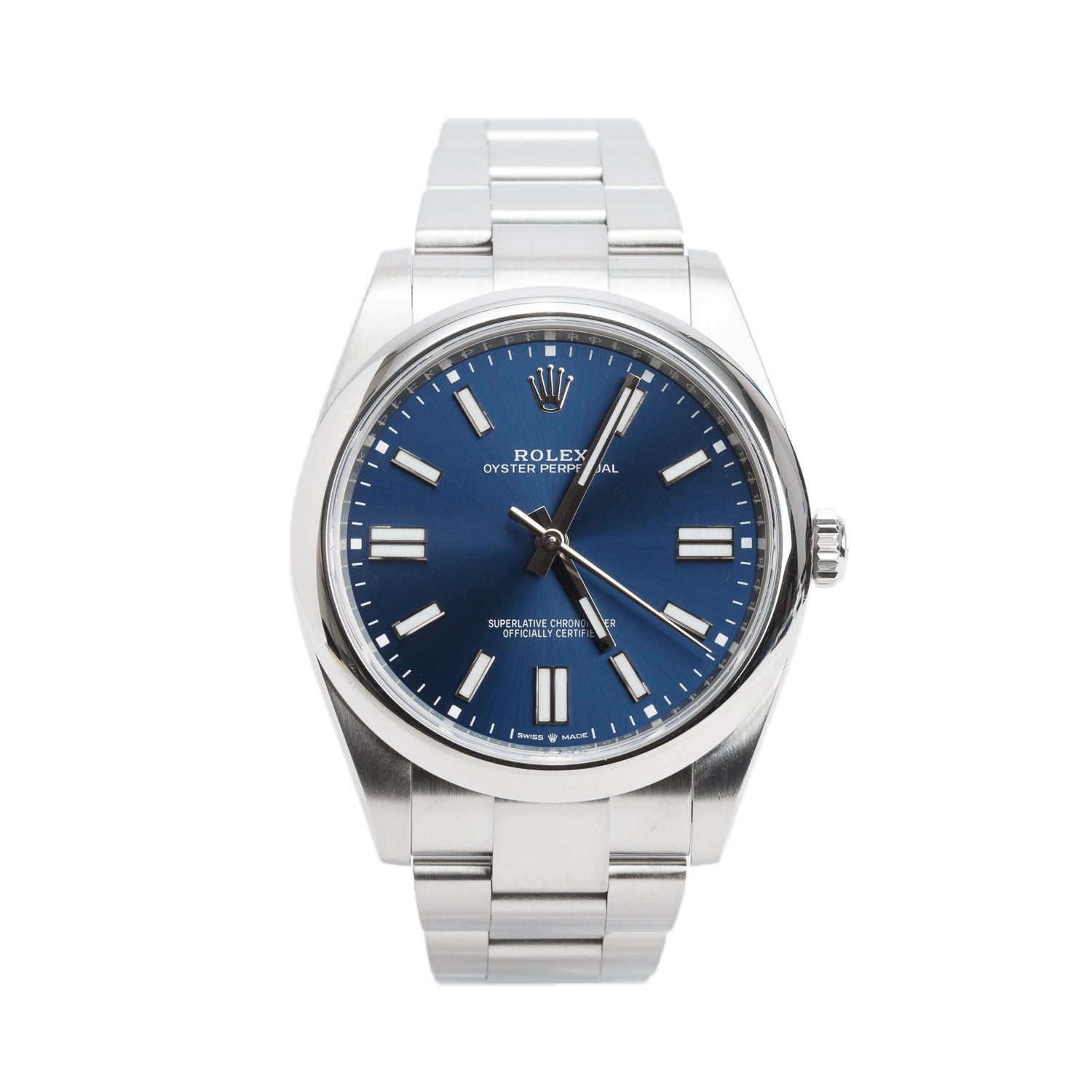 Rolex 2023 Stainless Steel Oyster Perpetual 41 MM Watch Blue Dial 124300 w/ Box & Papers
