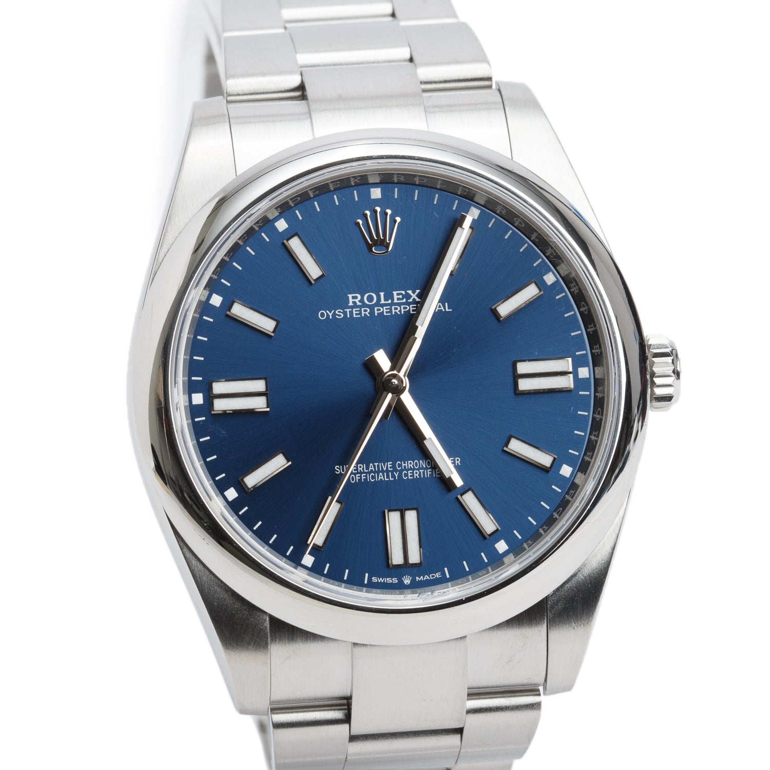 Rolex 2023 Stainless Steel Oyster Perpetual 41 MM Watch Blue Dial 124300 w/ Box & Papers