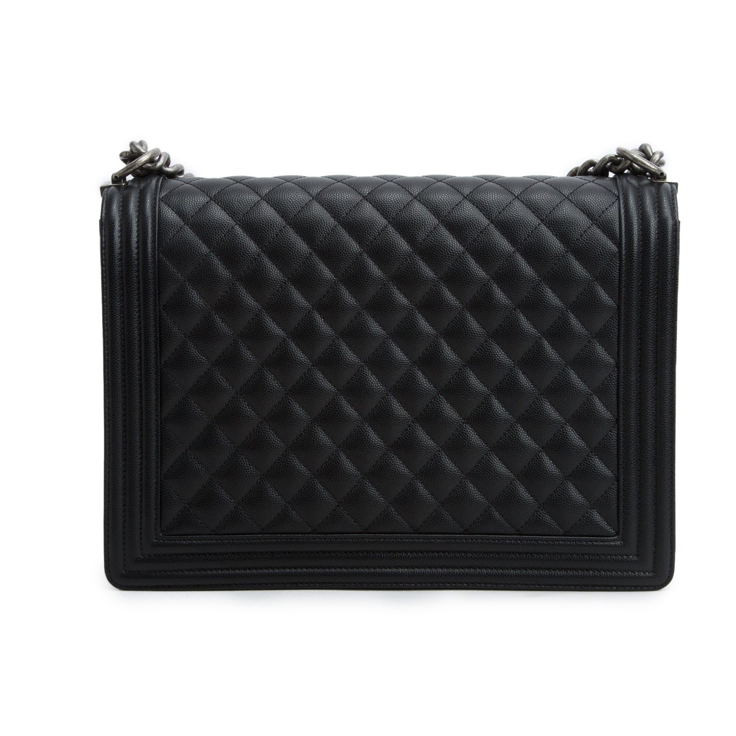 Chanel 2020 Black Caviar Quilted Large Boy Flap w/ Box, Authenticity Card & Receipt