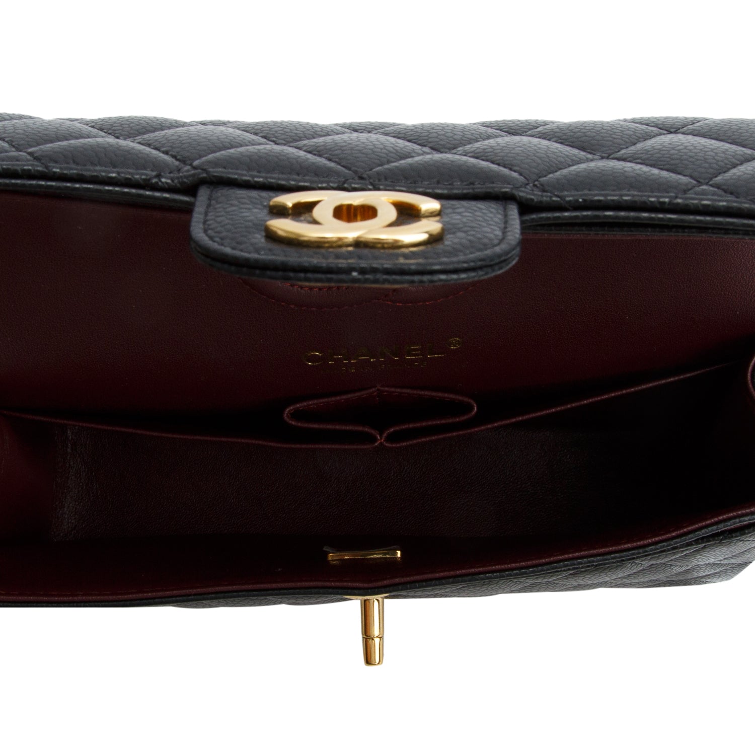 Chanel 2022 Black Quilted Caviar Leather Classic Small Double Flap Bag w/ Box & Receipt