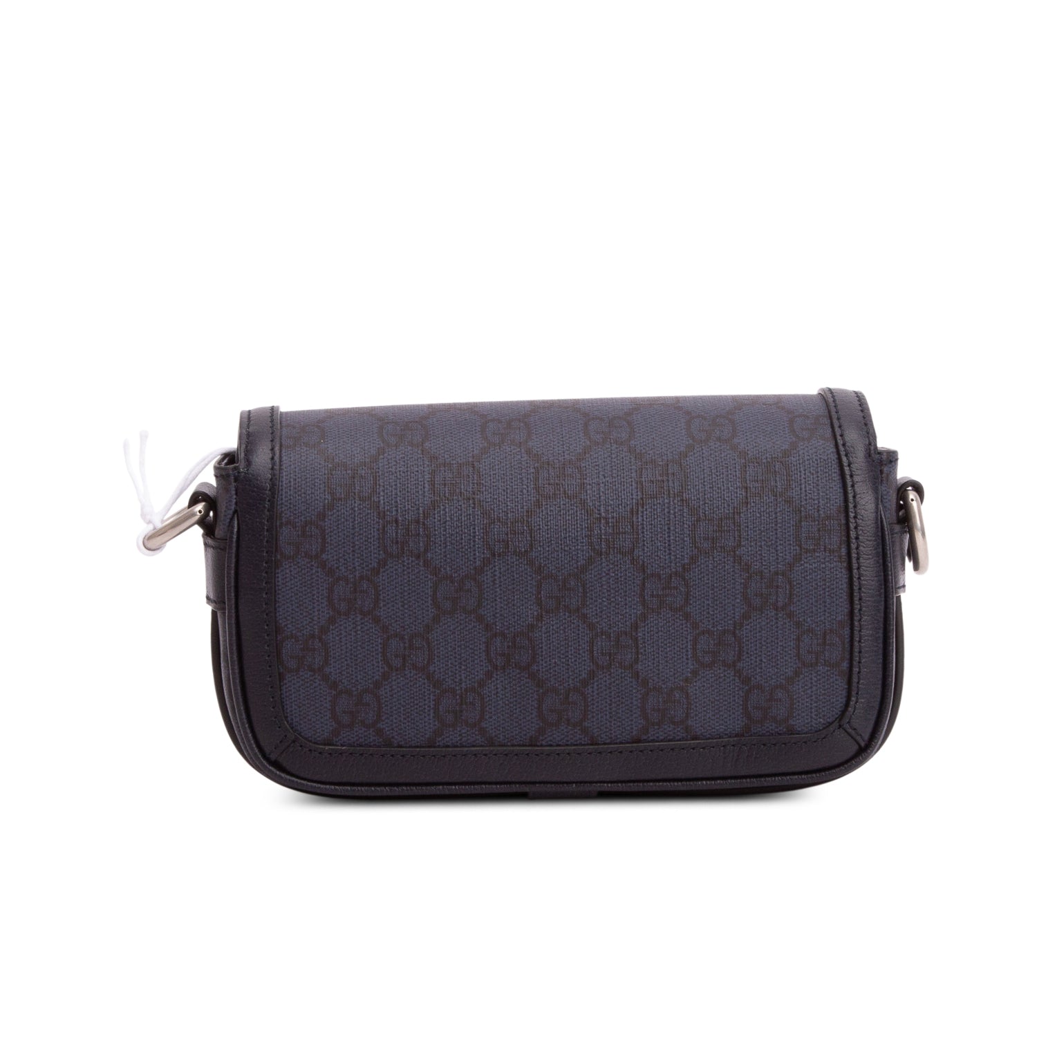 Gucci Navy GG Supreme Monogram Textured Dollar Calfskin Ophidia Mini Bag w/ Box