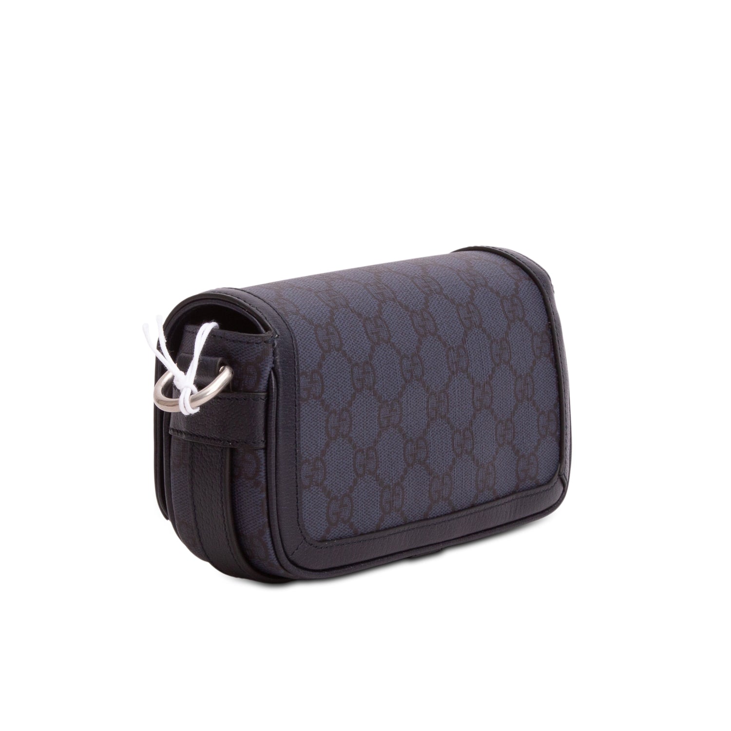 Gucci Navy GG Supreme Monogram Textured Dollar Calfskin Ophidia Mini Bag w/ Box