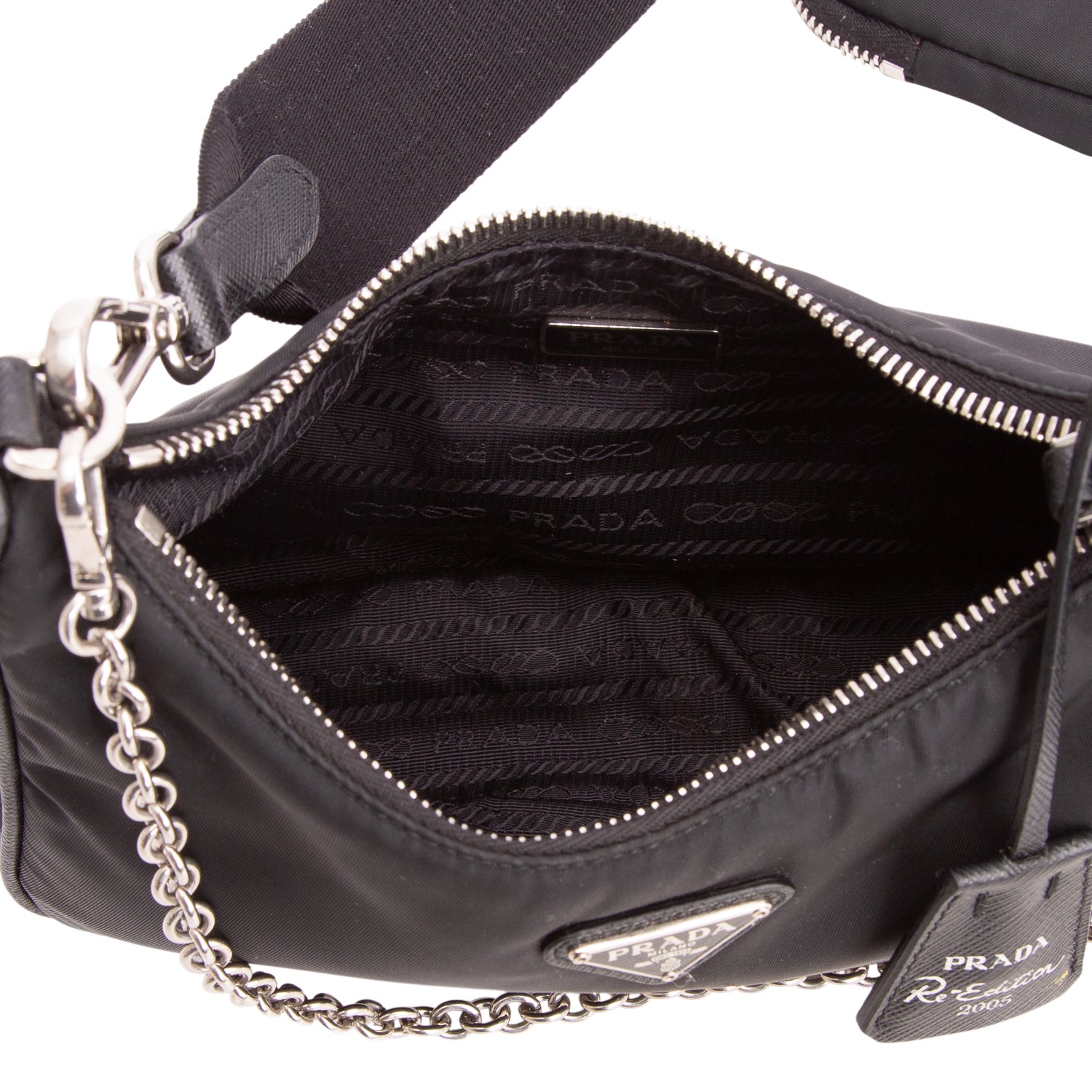 Prada Black Re-Edition 2005 Re-Nylon Bag w/ Straps – OLIVER'S