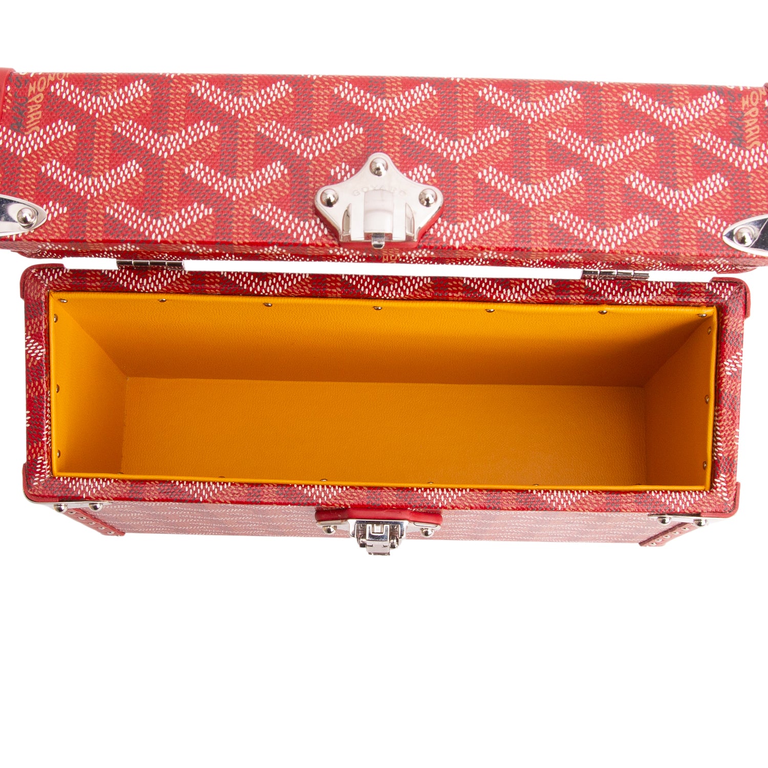 Goyard 2023 Red Goyardine Cassette Trunk