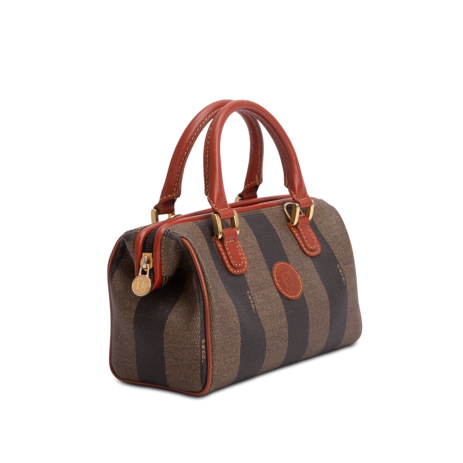 Fendi Vintage Stripe Pequin Mini Boston Bag
