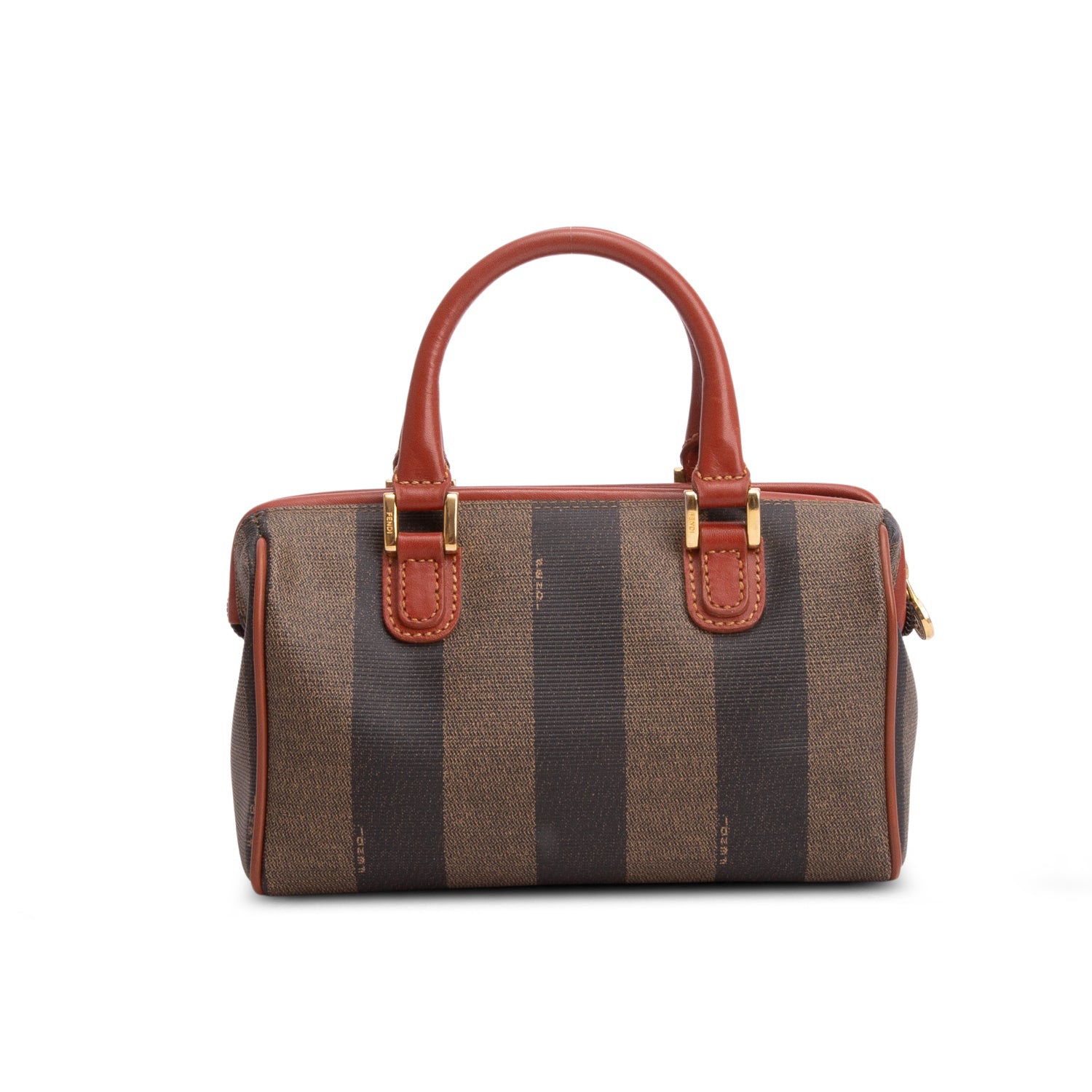 Fendi Vintage Stripe Pequin Mini Boston Bag