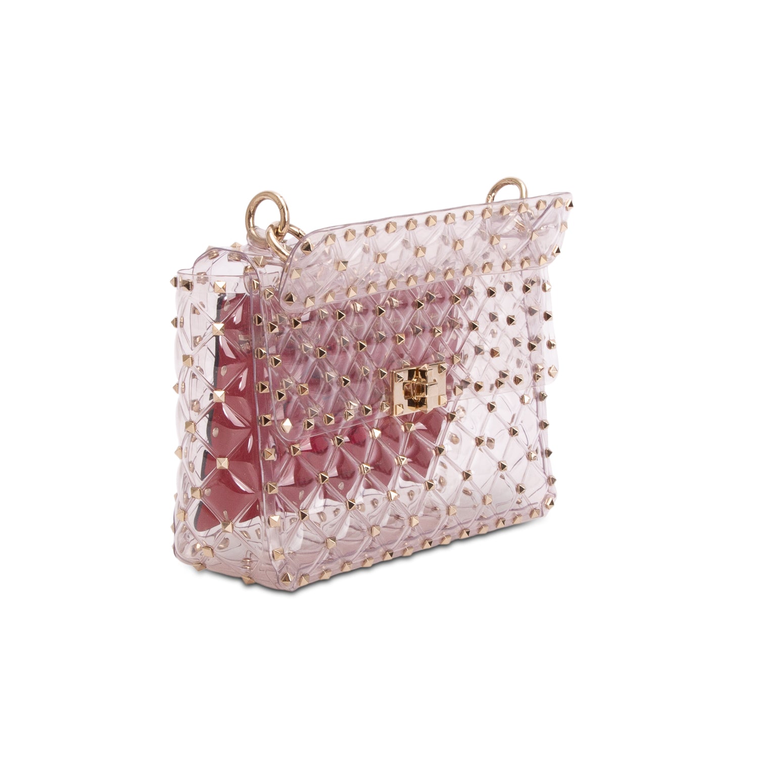 Valentino PVC Medium Rockstud Spike Shoulder Bag w/ Chain