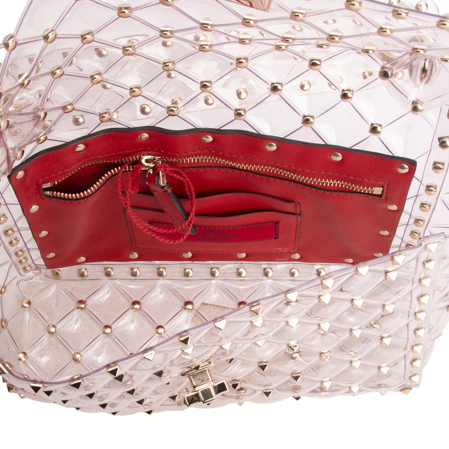 Valentino PVC Medium Rockstud Spike Shoulder Bag w/ Chain