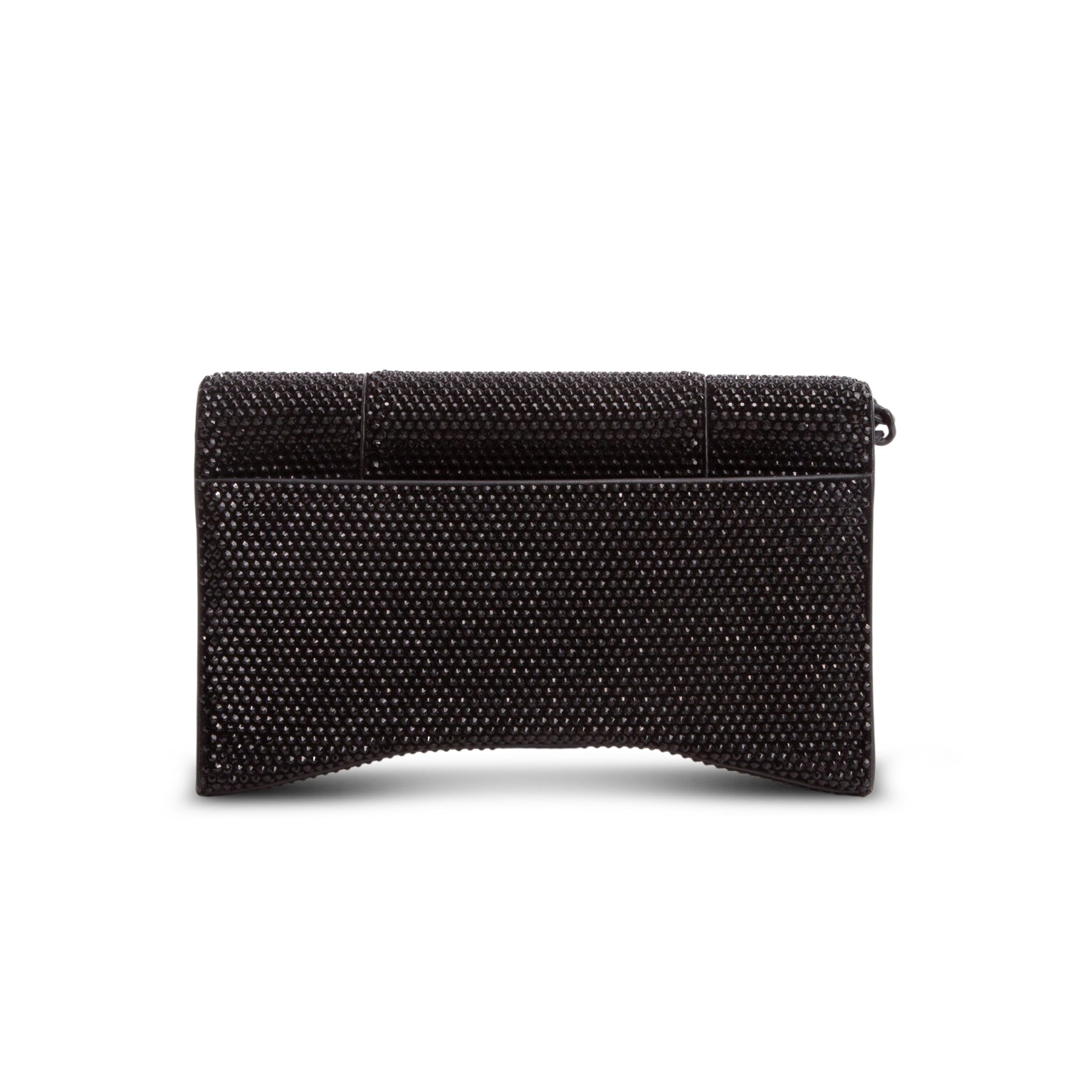 Balenciaga Black Rhinestone Hourglass Wallet on Chain
