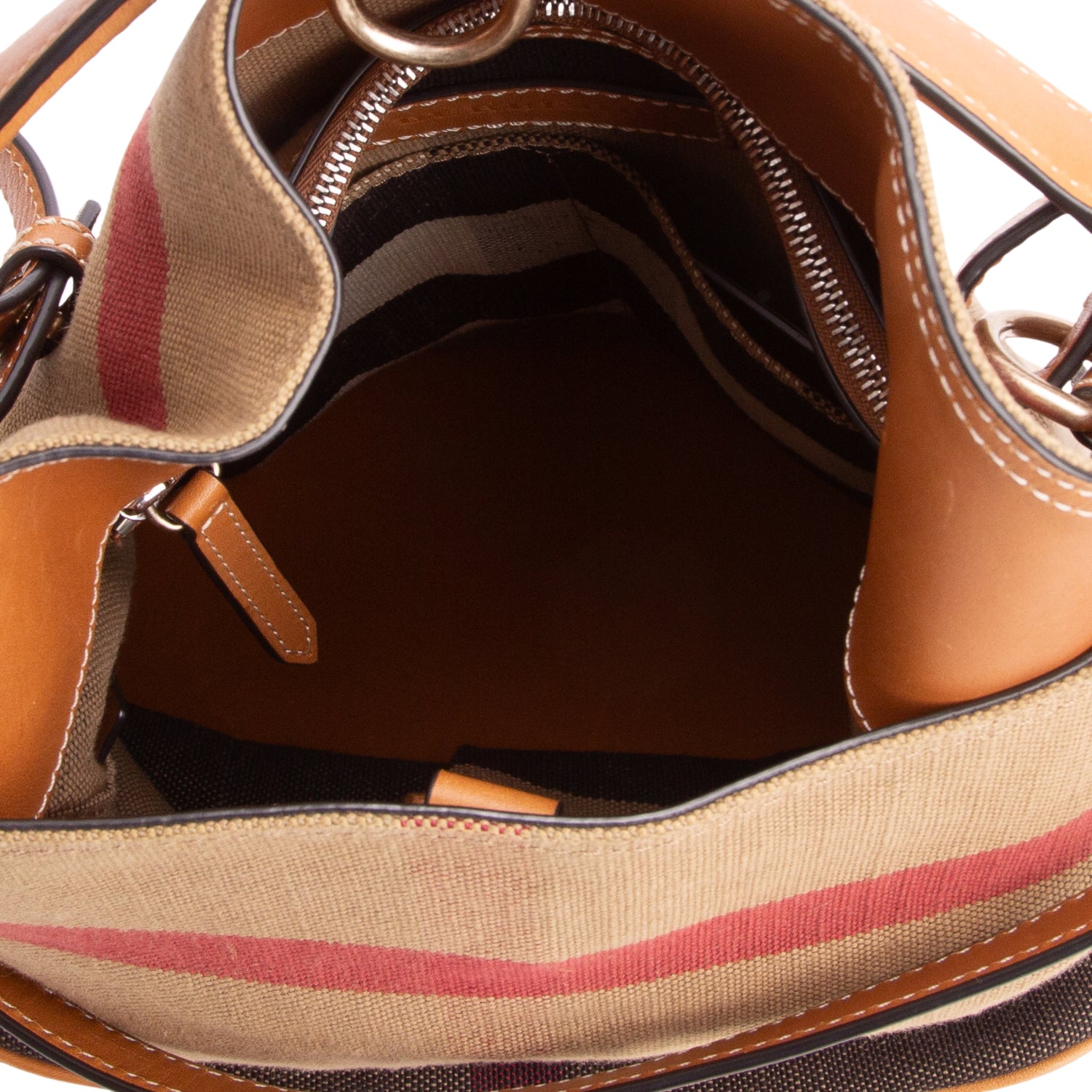 Burberry Mega Check Ashby Bucket Bag w/ Strap & Pouch