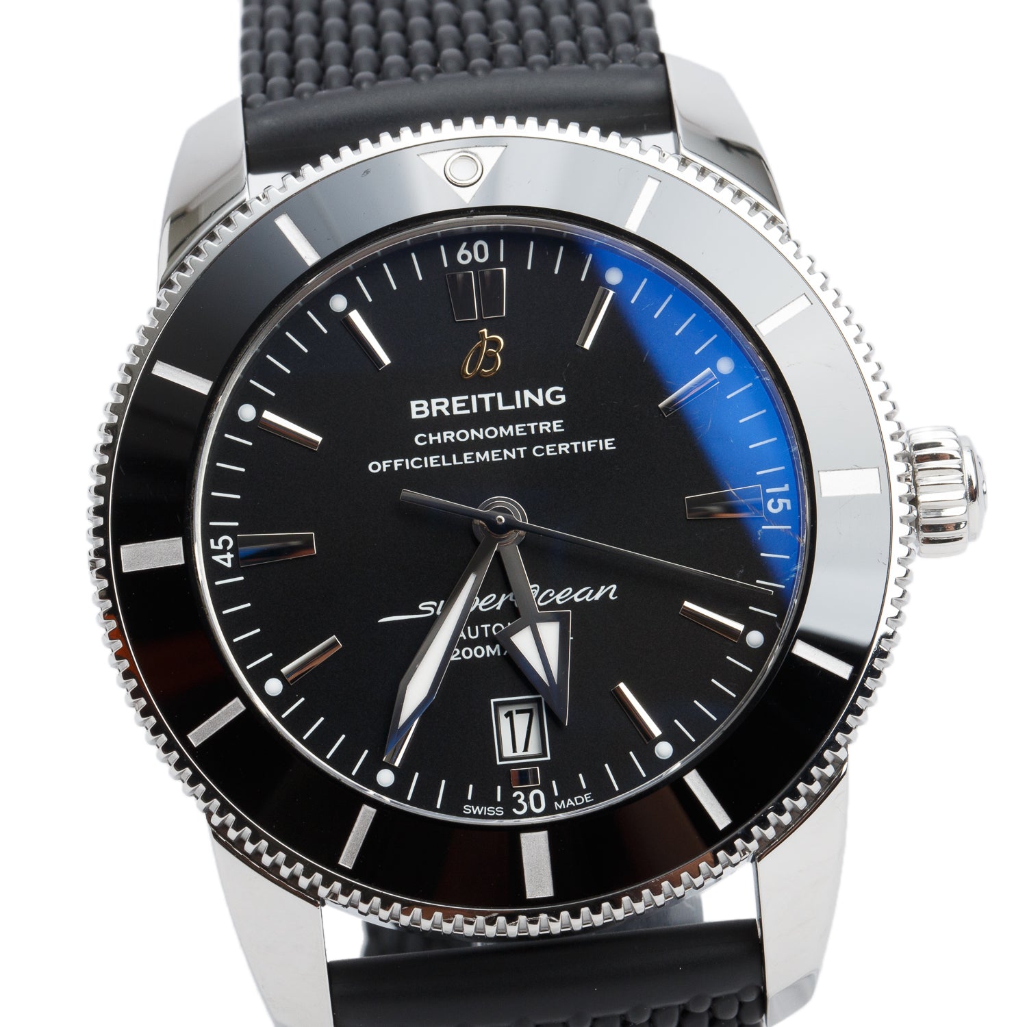 Breitling Stainless Steel Superocean Heritage B20 46 MM Automatic Watch Black Dial AB2020 w/ Box & Papers