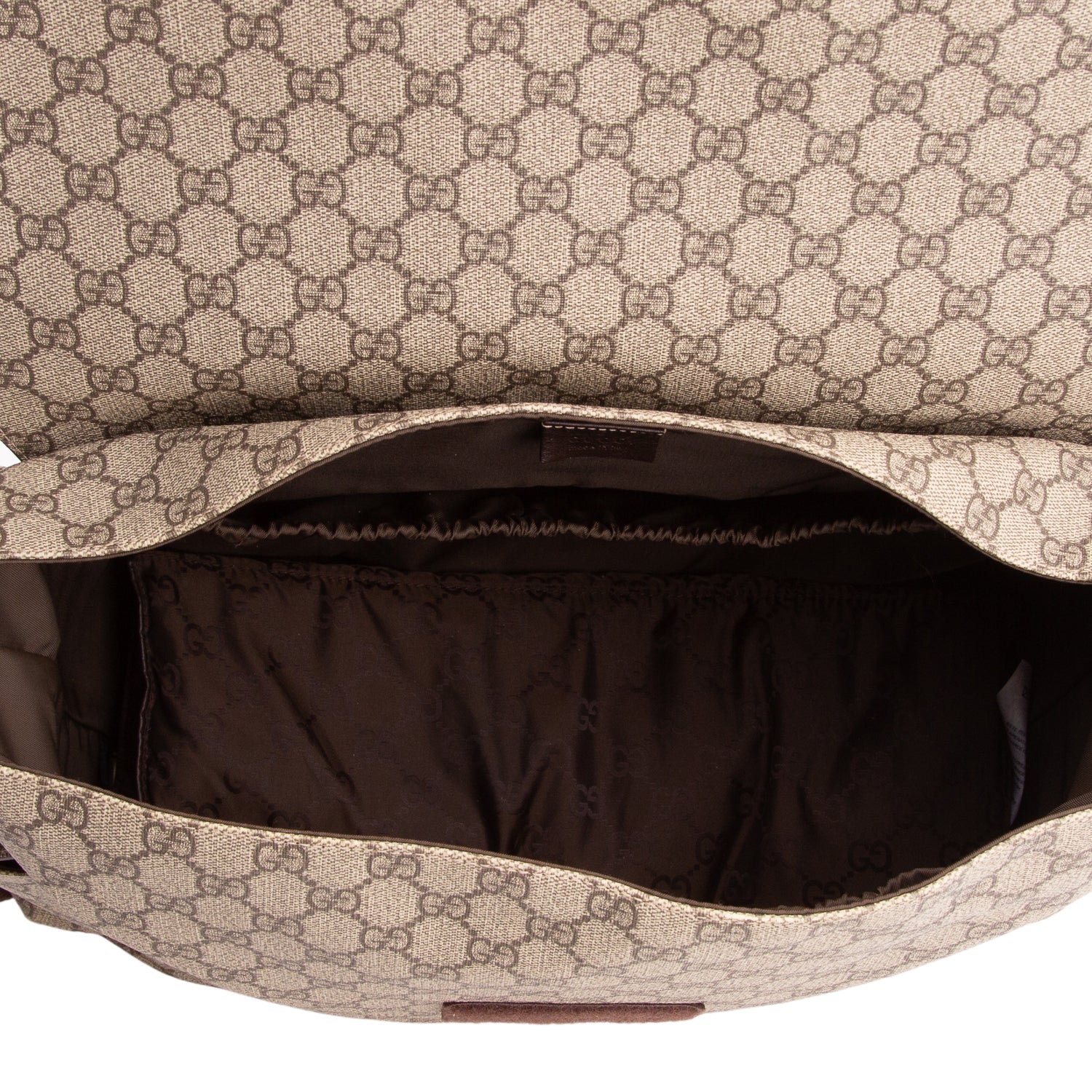 Gucci Beige GG Supreme Monogram Large Diaper Bag