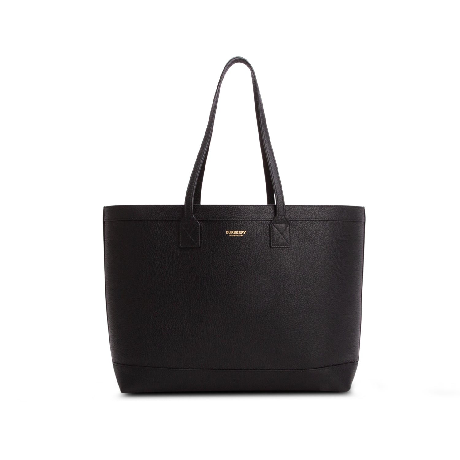 Burberry Black Grainy Calfskin Medium London Tote Bag
