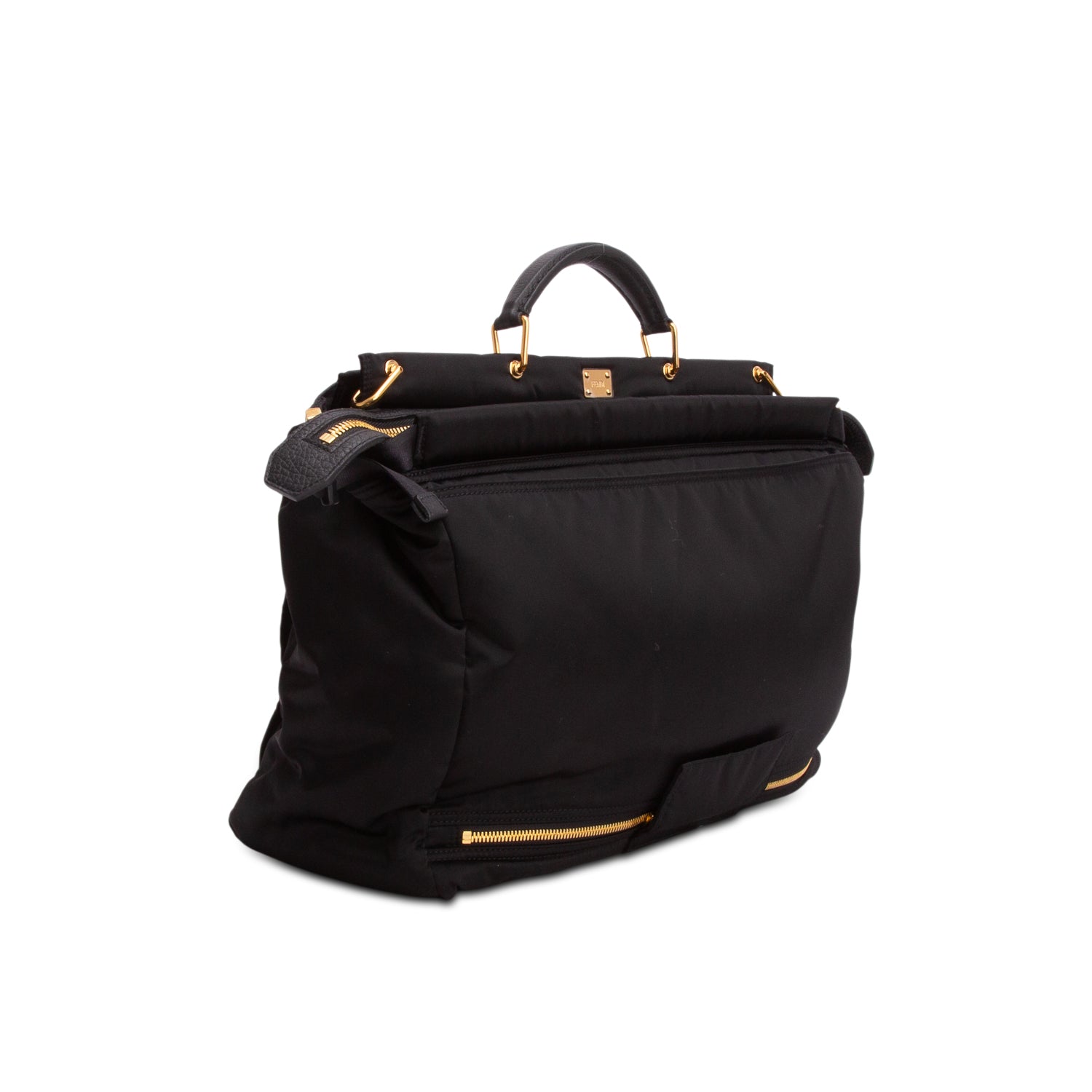 Fendi x Porter Black Nylon Peekaboo Briefcase w/ Strap