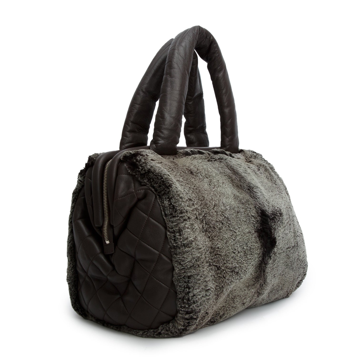Chanel Grey Orylag & Calfskin Coco Cocoon Tote Bag