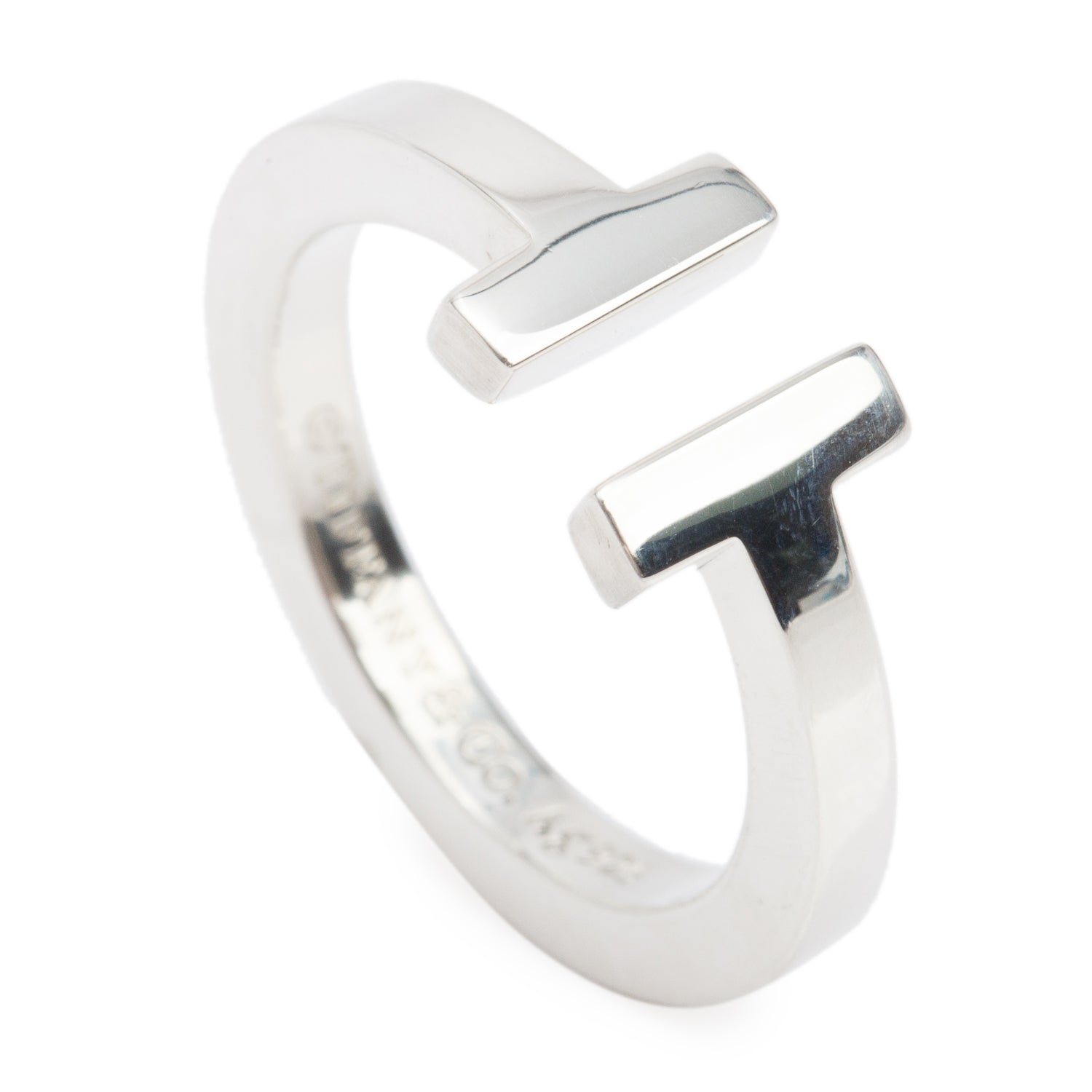 Tiffany & Co. Sterling Silver T Square Ring, Size 5.75