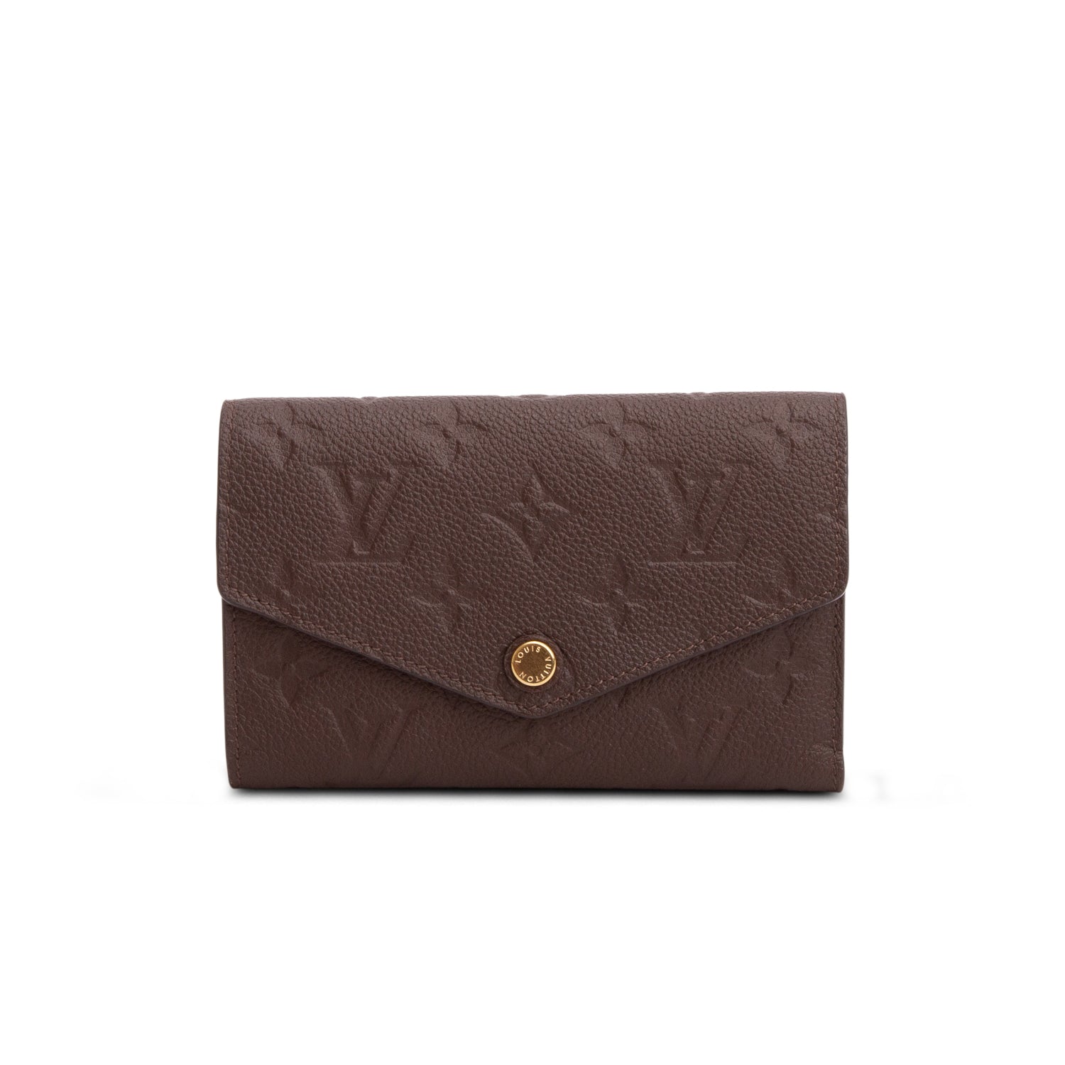 Louis Vuitton Brown Monogram Empreinte Leather Curieuse Compact Wallet w/ Box