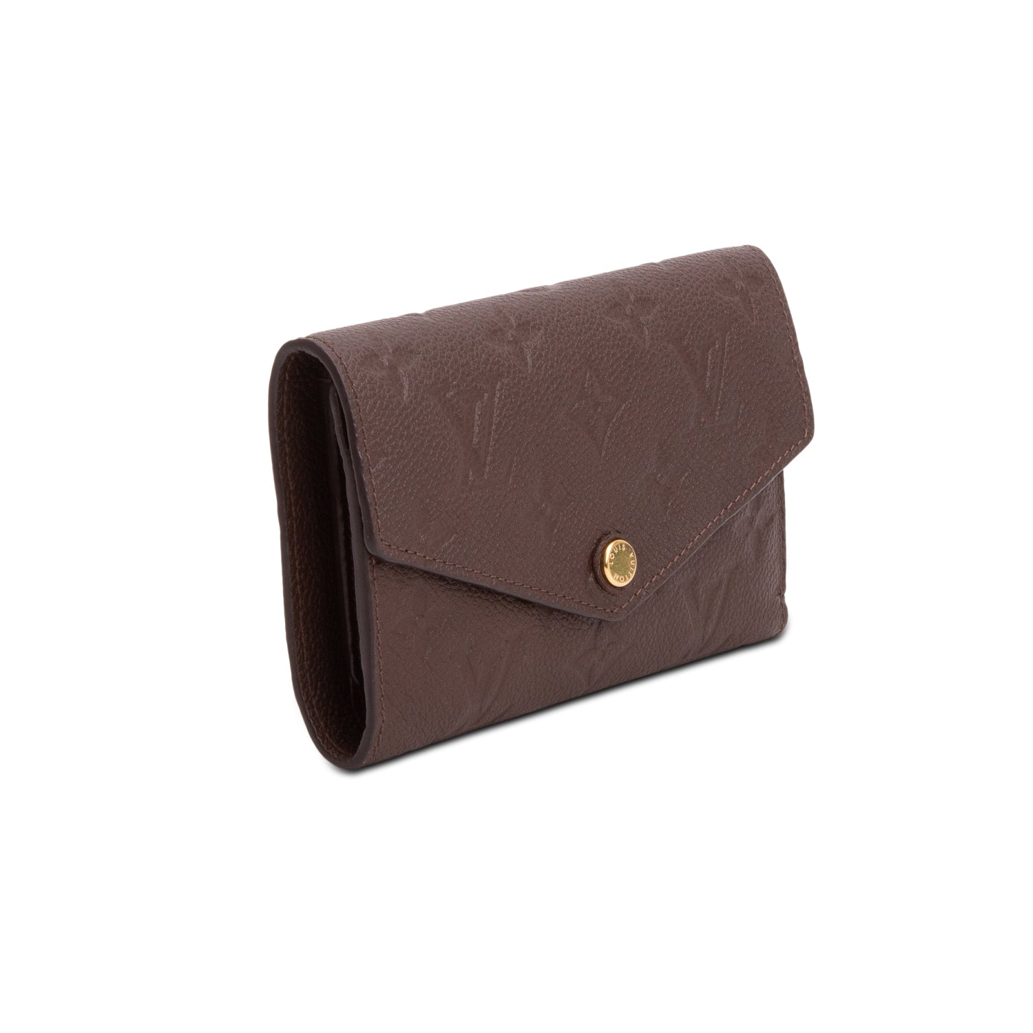 Louis Vuitton Brown Monogram Empreinte Leather Curieuse Compact Wallet w/ Box