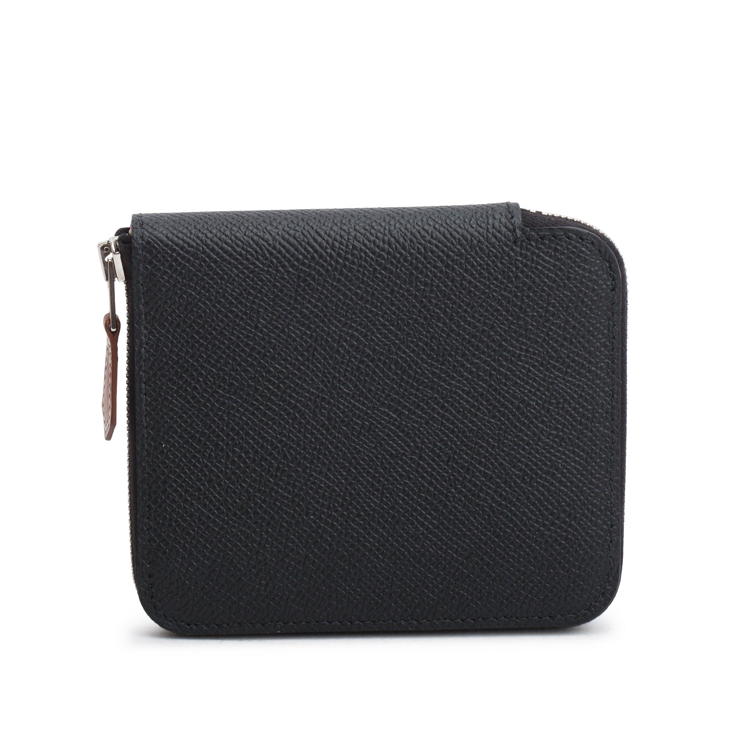 Hermes 2025 Noir Epsom Leather Silk'In Compact Wallet w/ Box