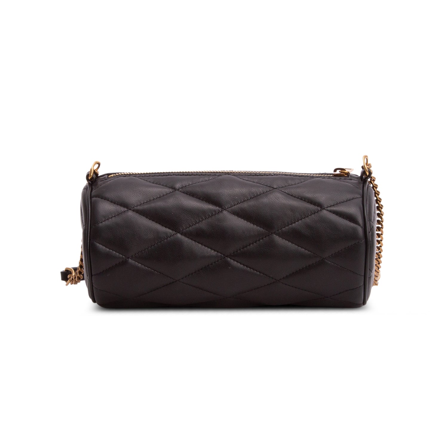 Saint Laurent 2022 Black Quilted Lambskin Leather Mini Sade Tube Bag w/ Box